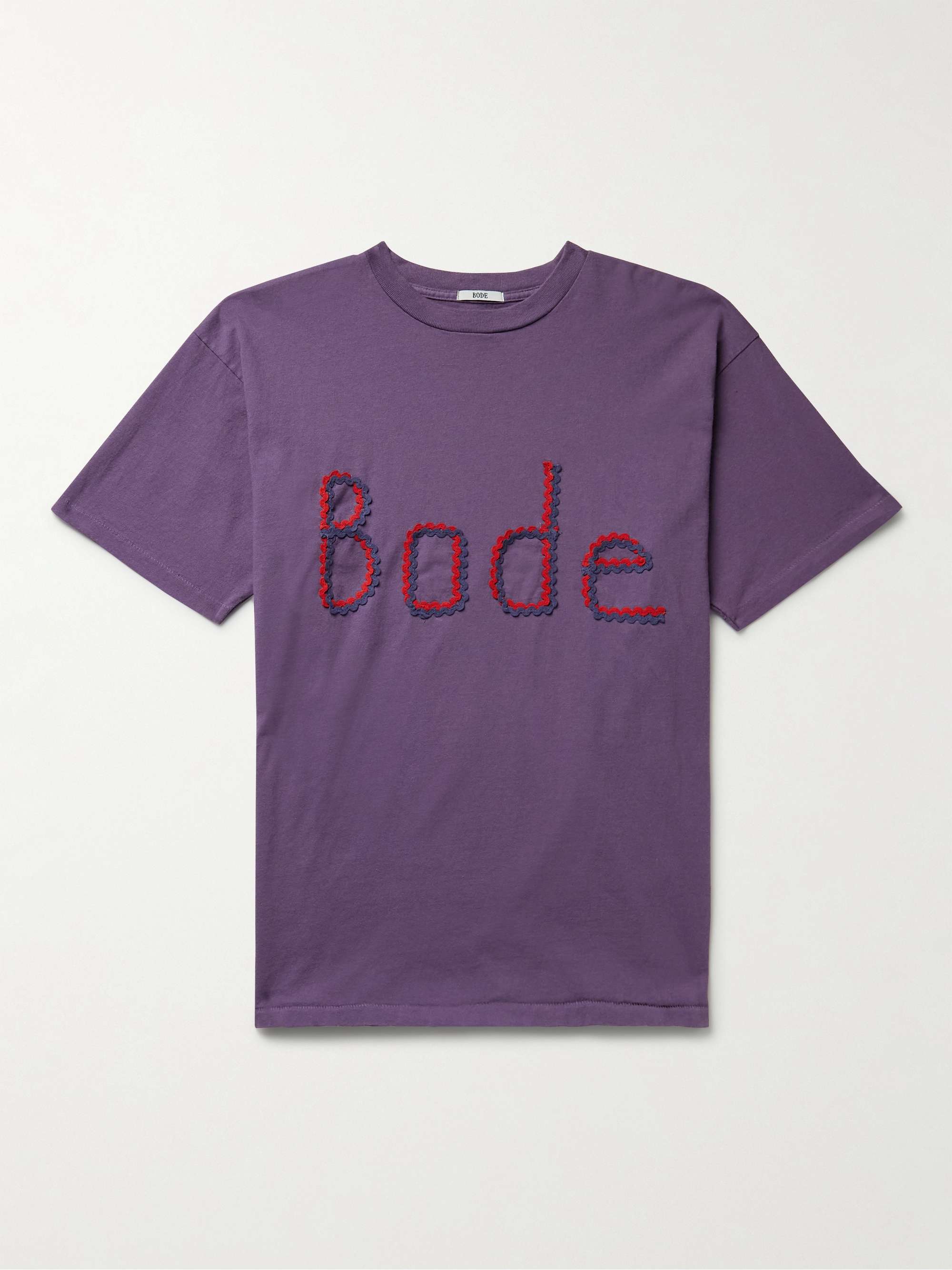 BODE Ric Rac-Trimmed Cotton-Jersey T-Shirt for Men | MR PORTER