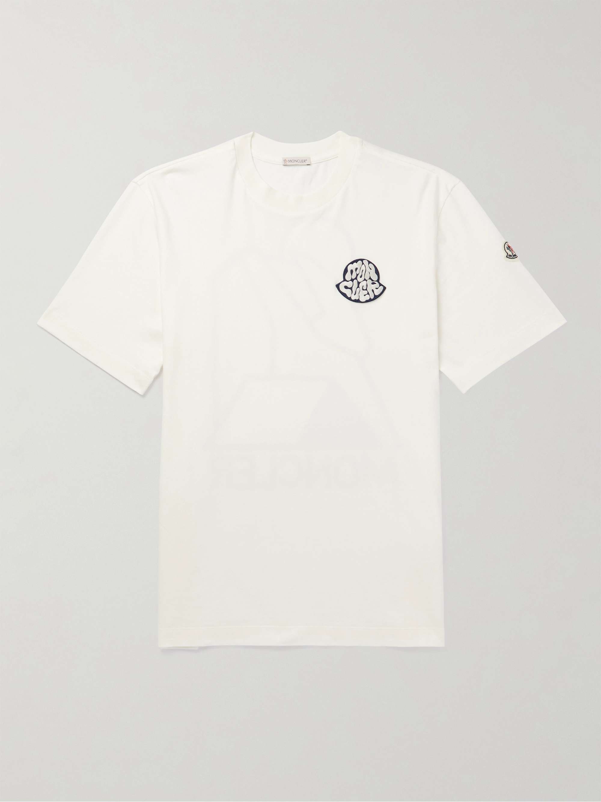 MONCLER Logo-Appliquéd Printed Cotton-Jersey T-Shirt | MR PORTER