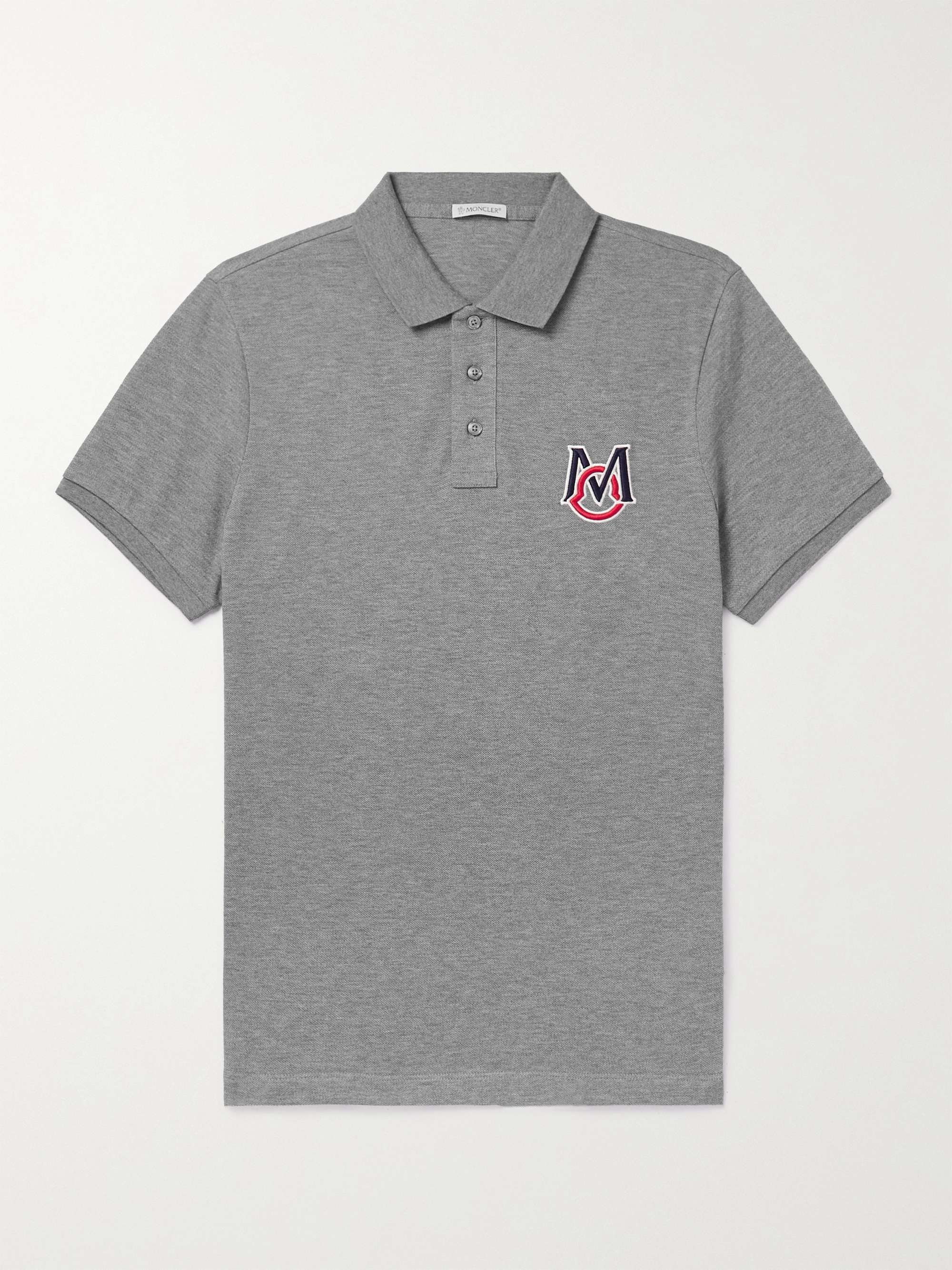 MONCLER Logo-Embroidered Cotton-Piqué Polo Shirt for Men | MR PORTER