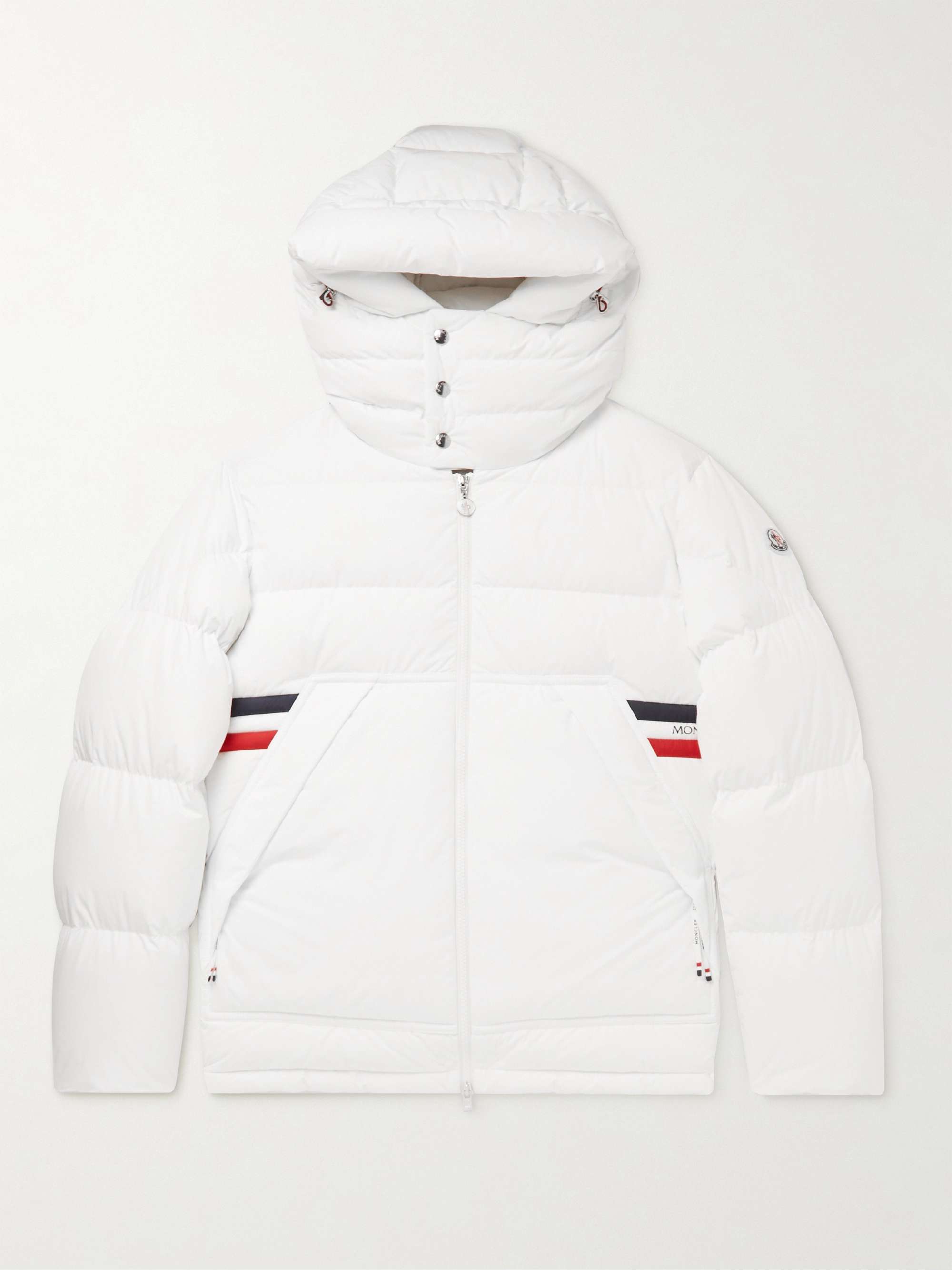 Fleole Logo-Print Striped Quilted Shell Hooded Down Jacket | MR PORTER
