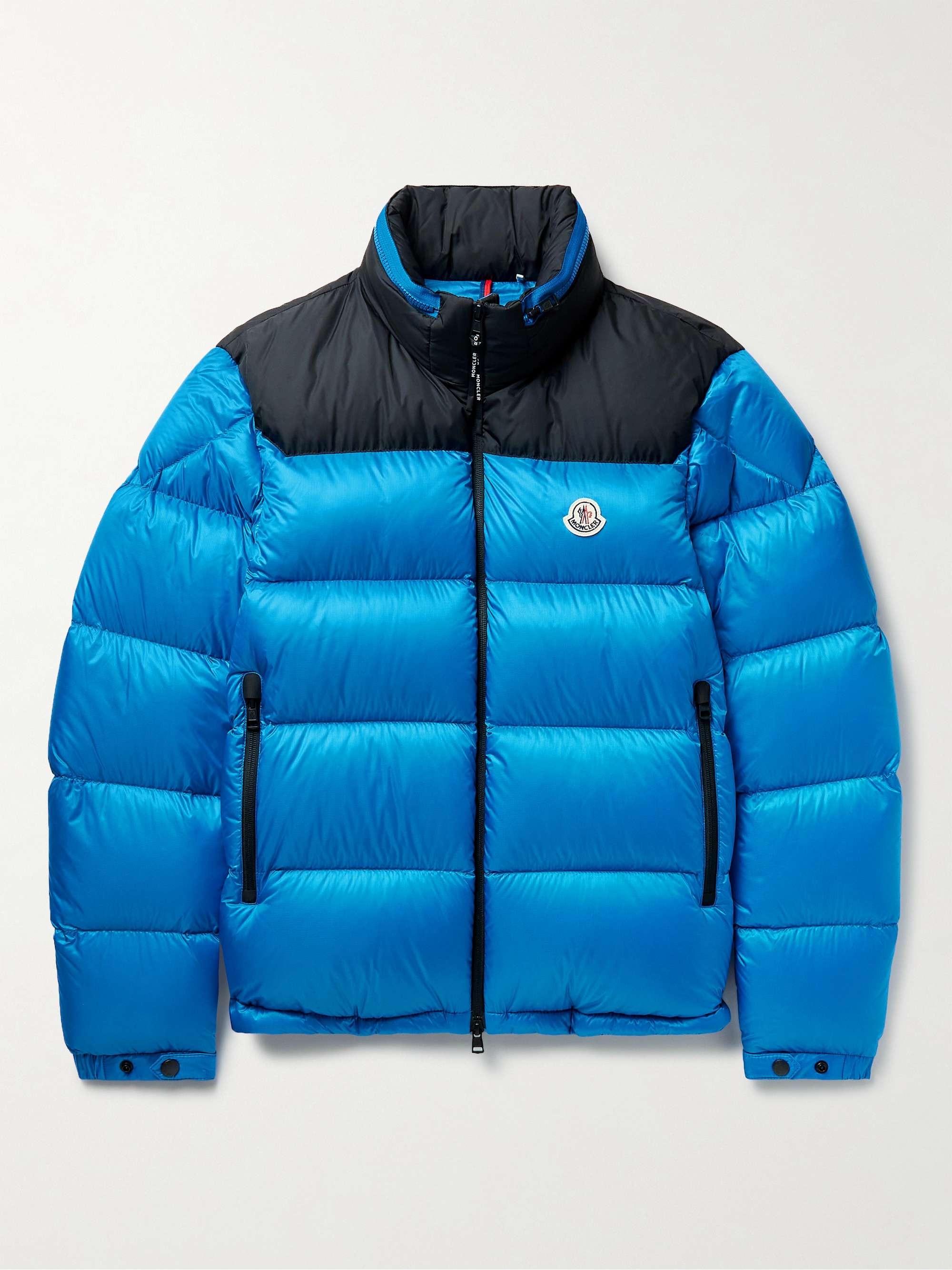 Blue Peuplier Logo-Appliquéd Quilted Shell and Ripstop Down Hooded Jacket |  MONCLER | MR PORTER