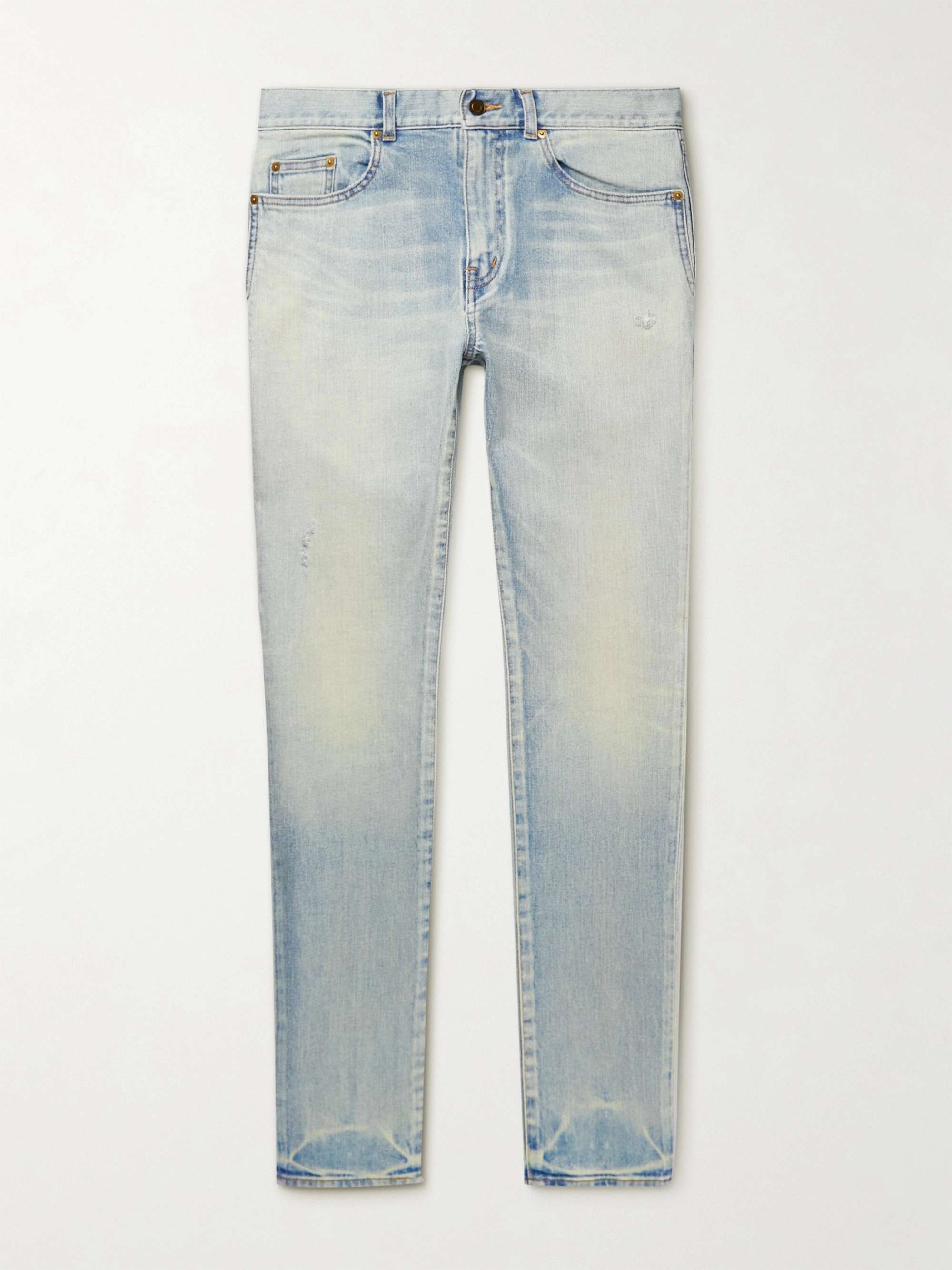 SAINT LAURENT Skinny-Fit Distressed Jeans | MR PORTER