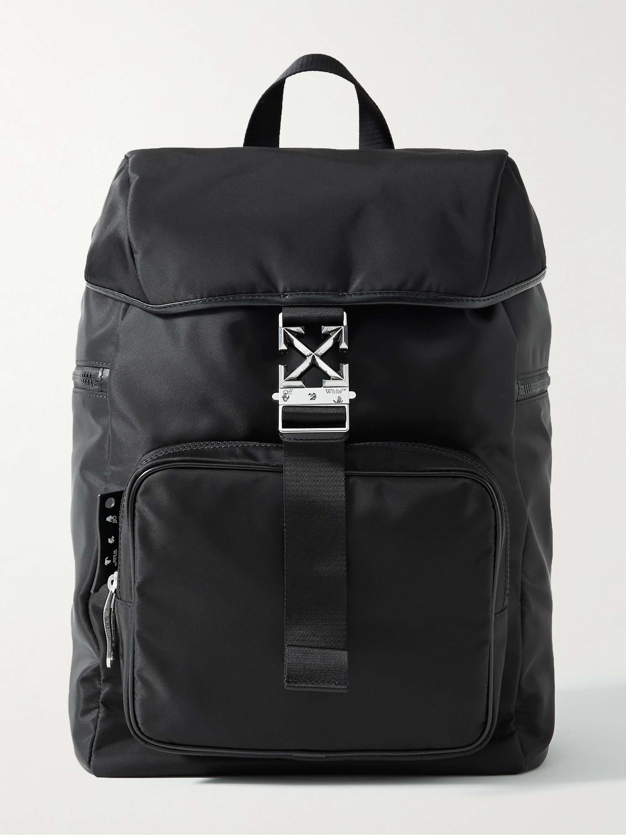 OFF-WHITE Arrow Faux Leather-Trimmed Nylon Backpack | MR PORTER