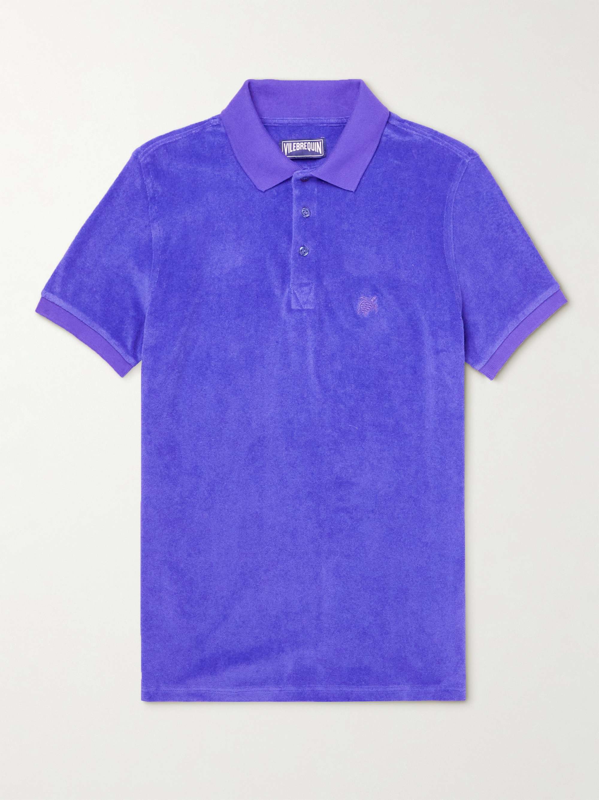 Blue Pacific Logo-Embroidered Cotton-Blend Terry Polo Shirt | VILEBREQUIN |  MR PORTER