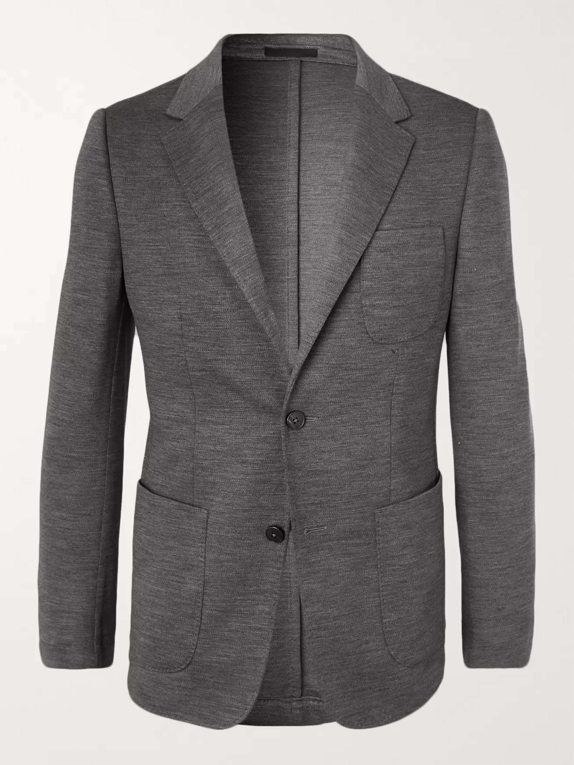 Z ZEGNA Grey Slim-Fit TECHMERINO Wool-Jersey Suit Jacket for Men | MR PORTER