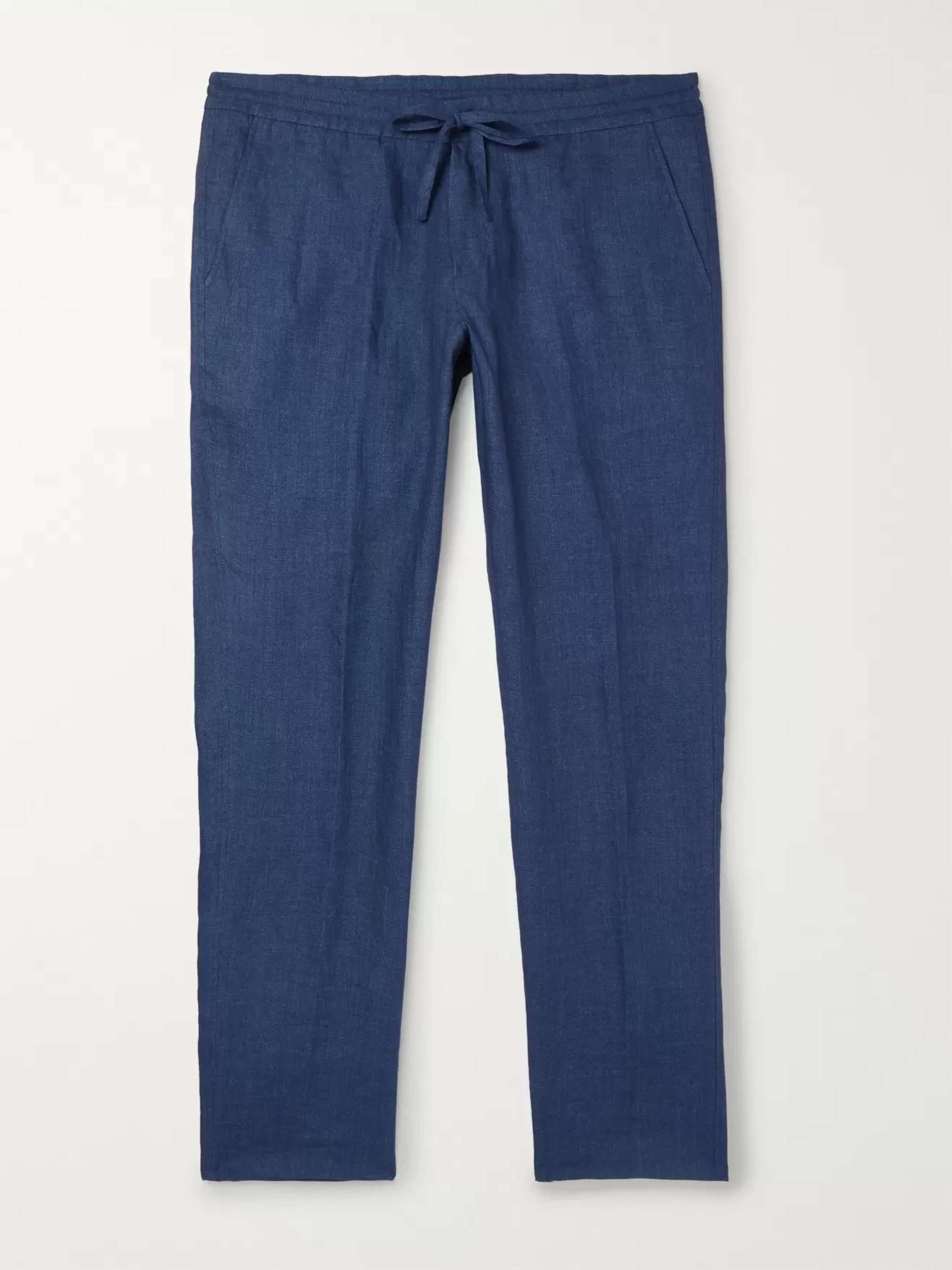 LORO PIANA Slim-Fit Linen Drawstring Trousers for Men | MR PORTER