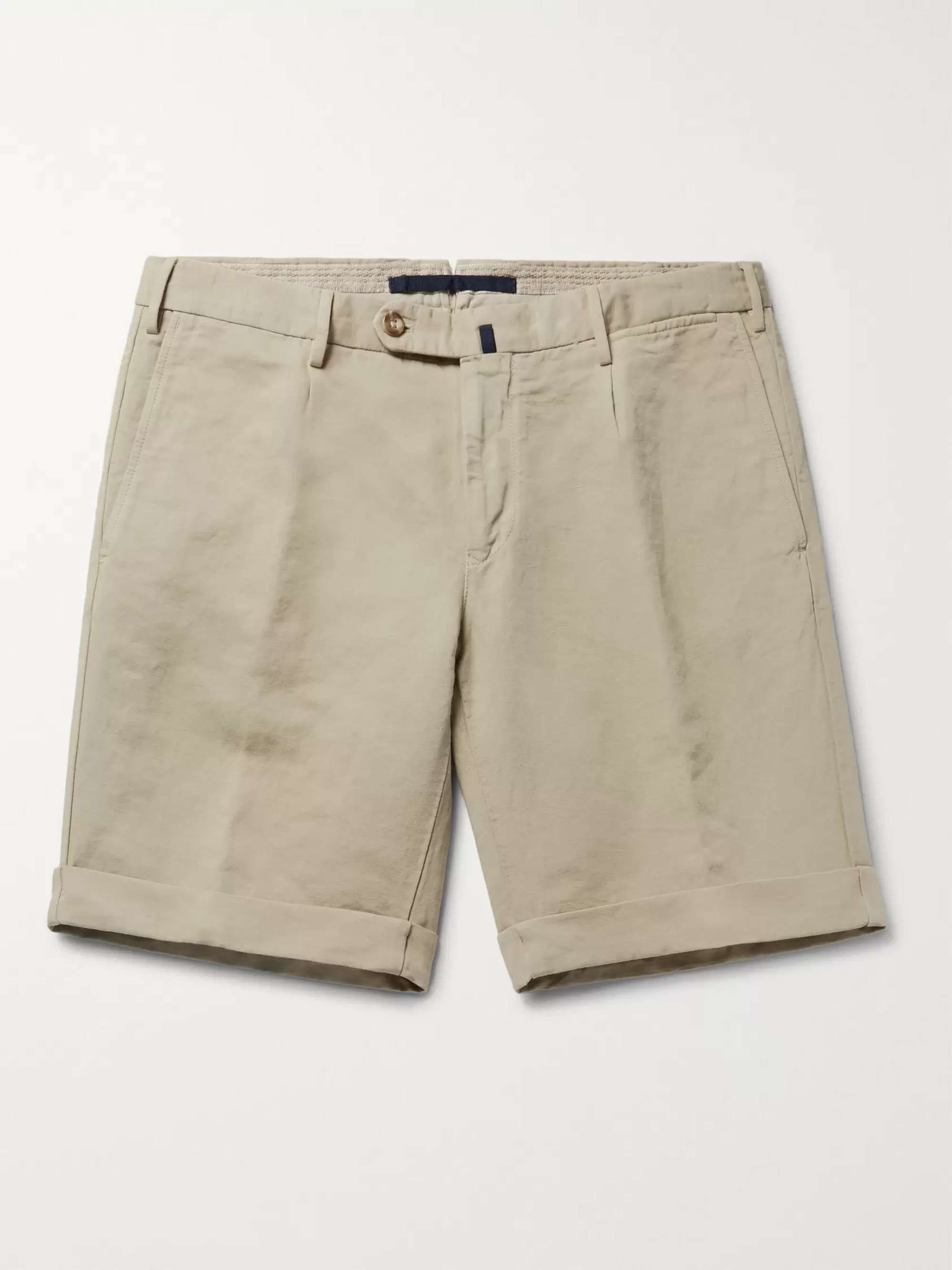 INCOTEX Slim-Fit Linen and Cotton-Blend Shorts | MR PORTER