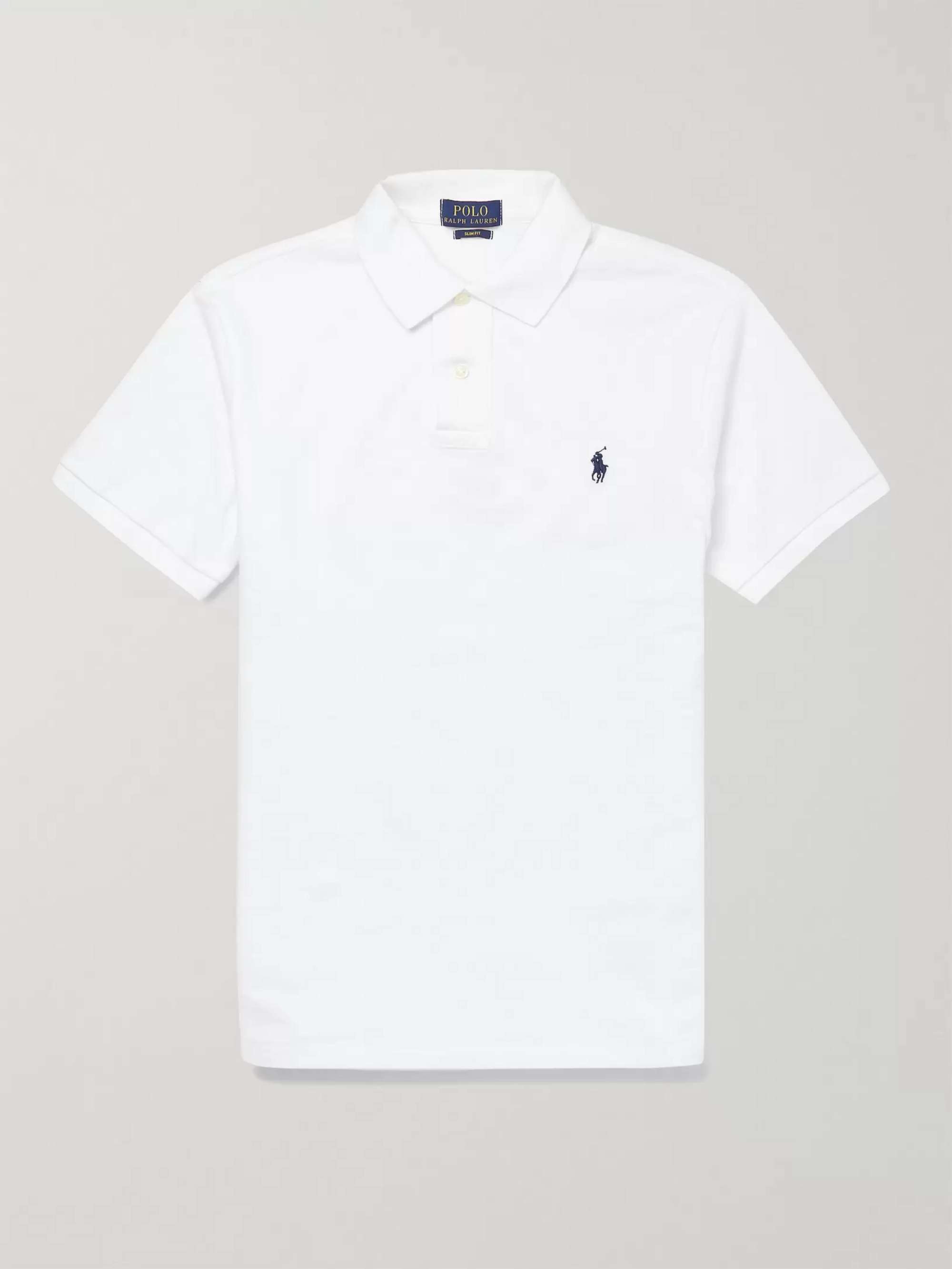 White Slim-Fit Cotton-Piqué Polo Shirt | POLO RALPH LAUREN | MR PORTER