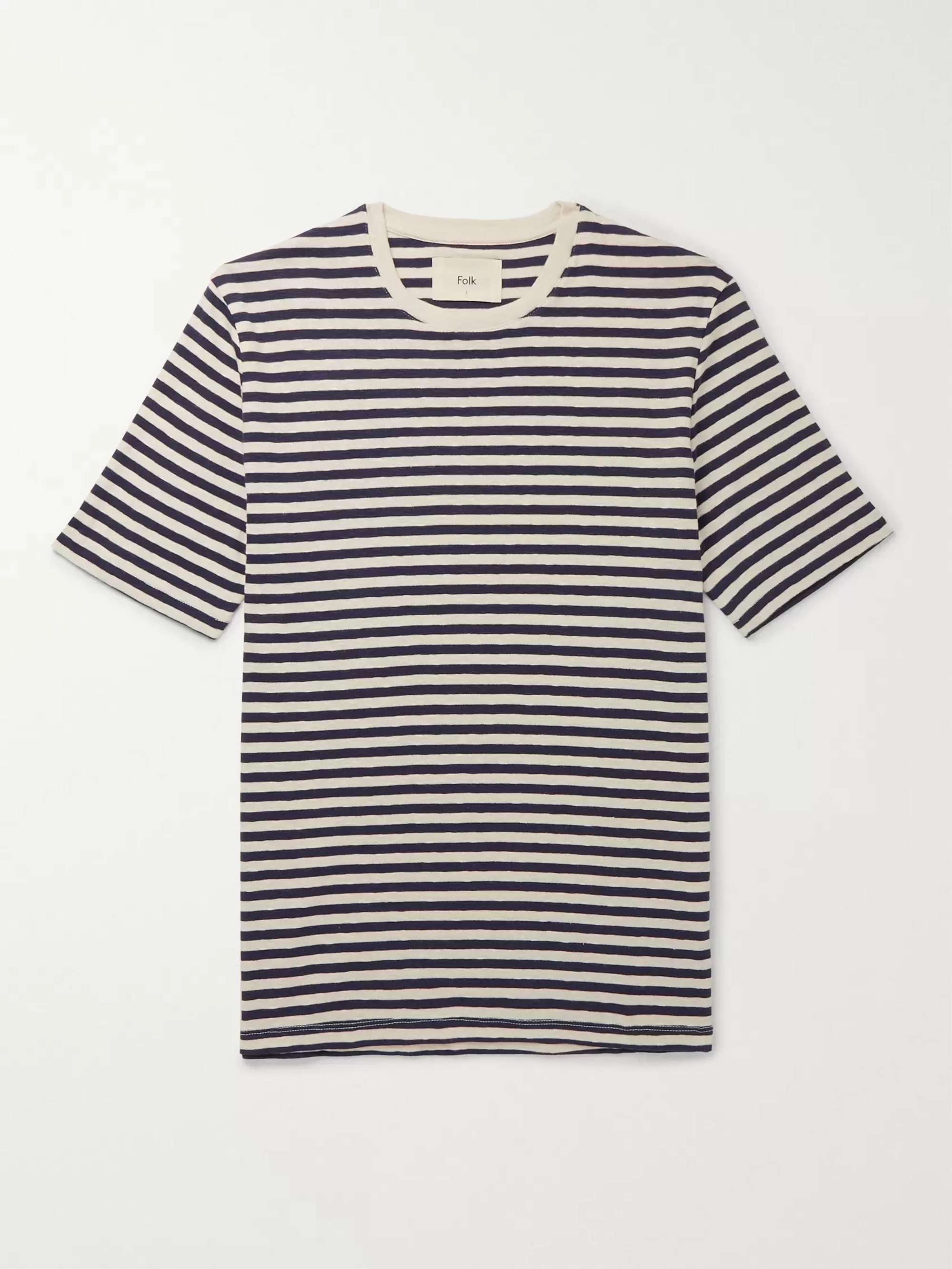 FOLK Striped Slub Cotton-Jersey T-Shirt | MR PORTER