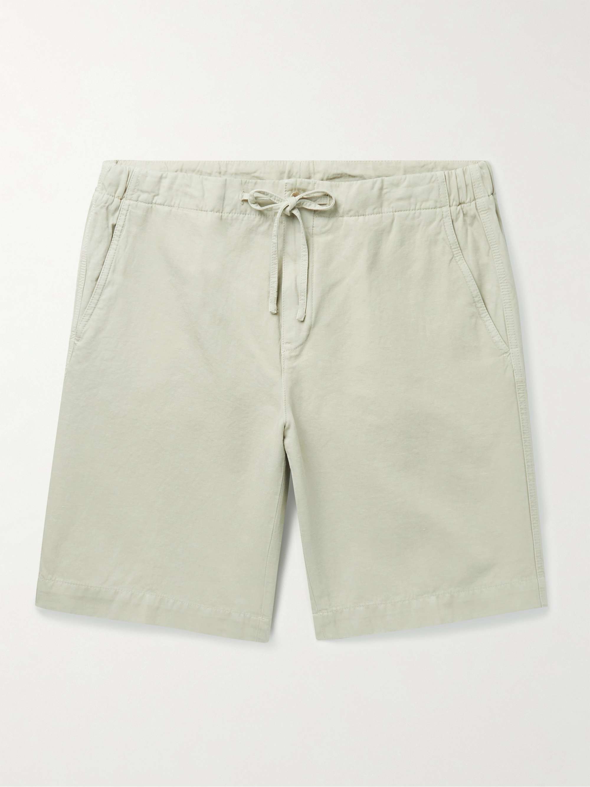 LORO PIANA Straight-Leg Cotton and Linen-Blend Drawstring Bermuda Shorts |  MR PORTER