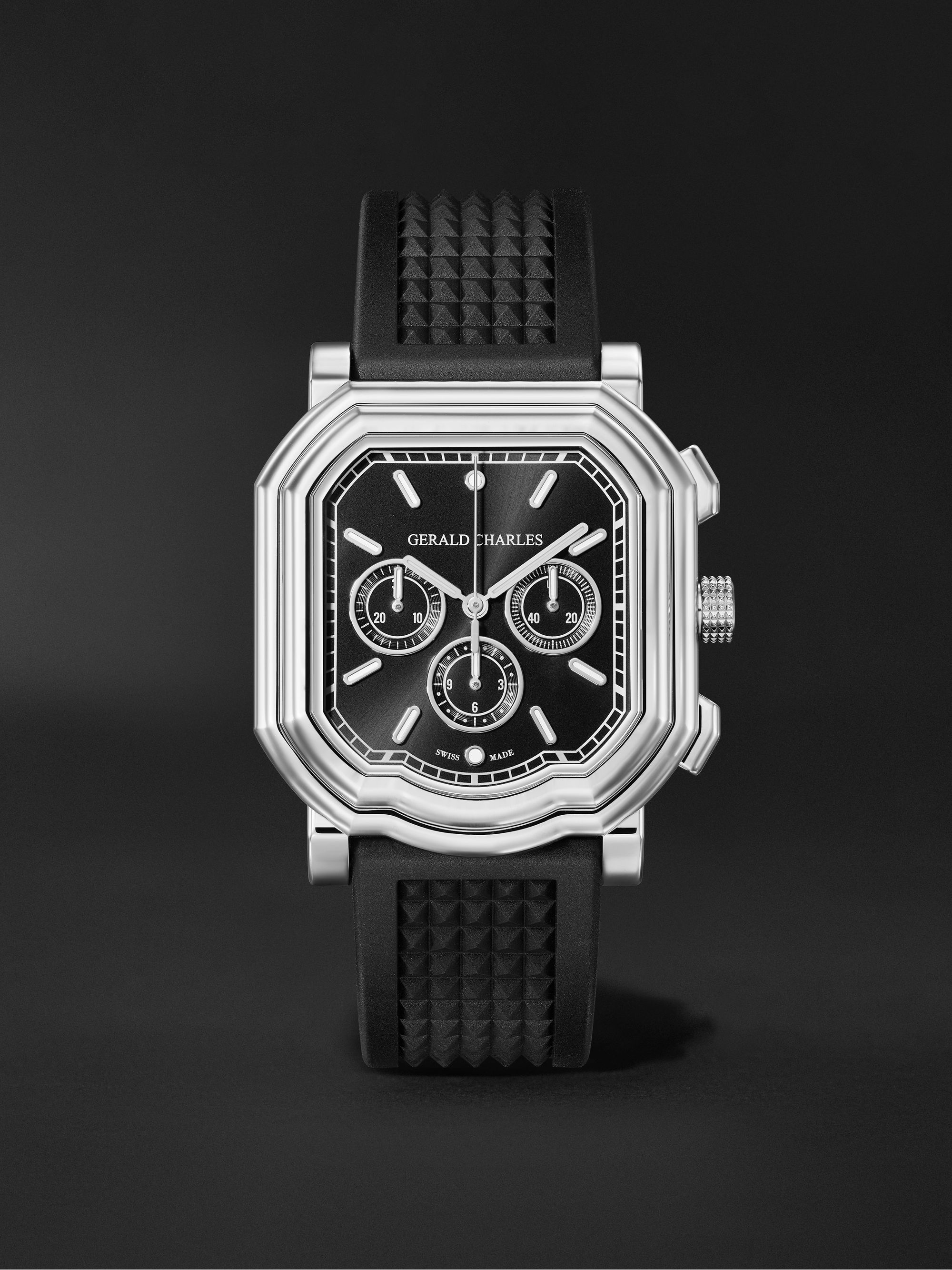 GERALD CHARLES Maestro 3.0 Automatic Chronograph 39mm Stainless Steel and  Rubber Watch, Ref No. GC3.0-A-00 | MR PORTER