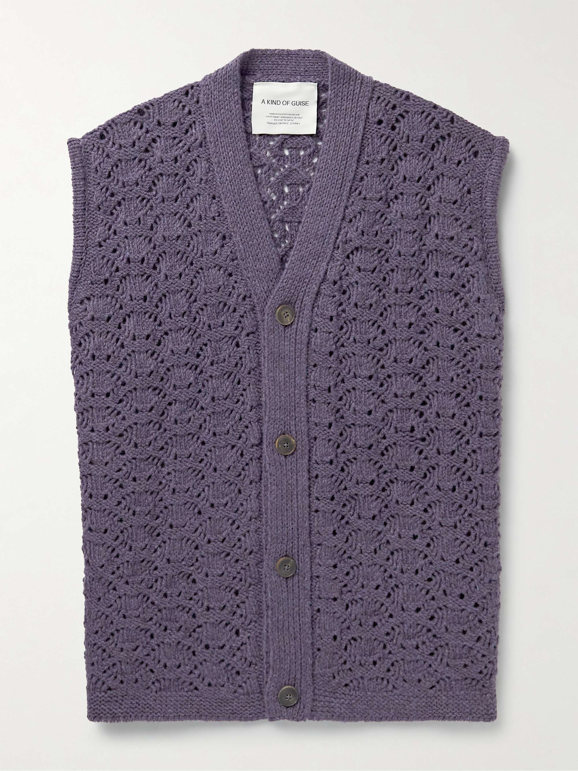 Purple Ferry Open-Knit Merino Wool Gilet | A KIND OF GUISE | MR PORTER