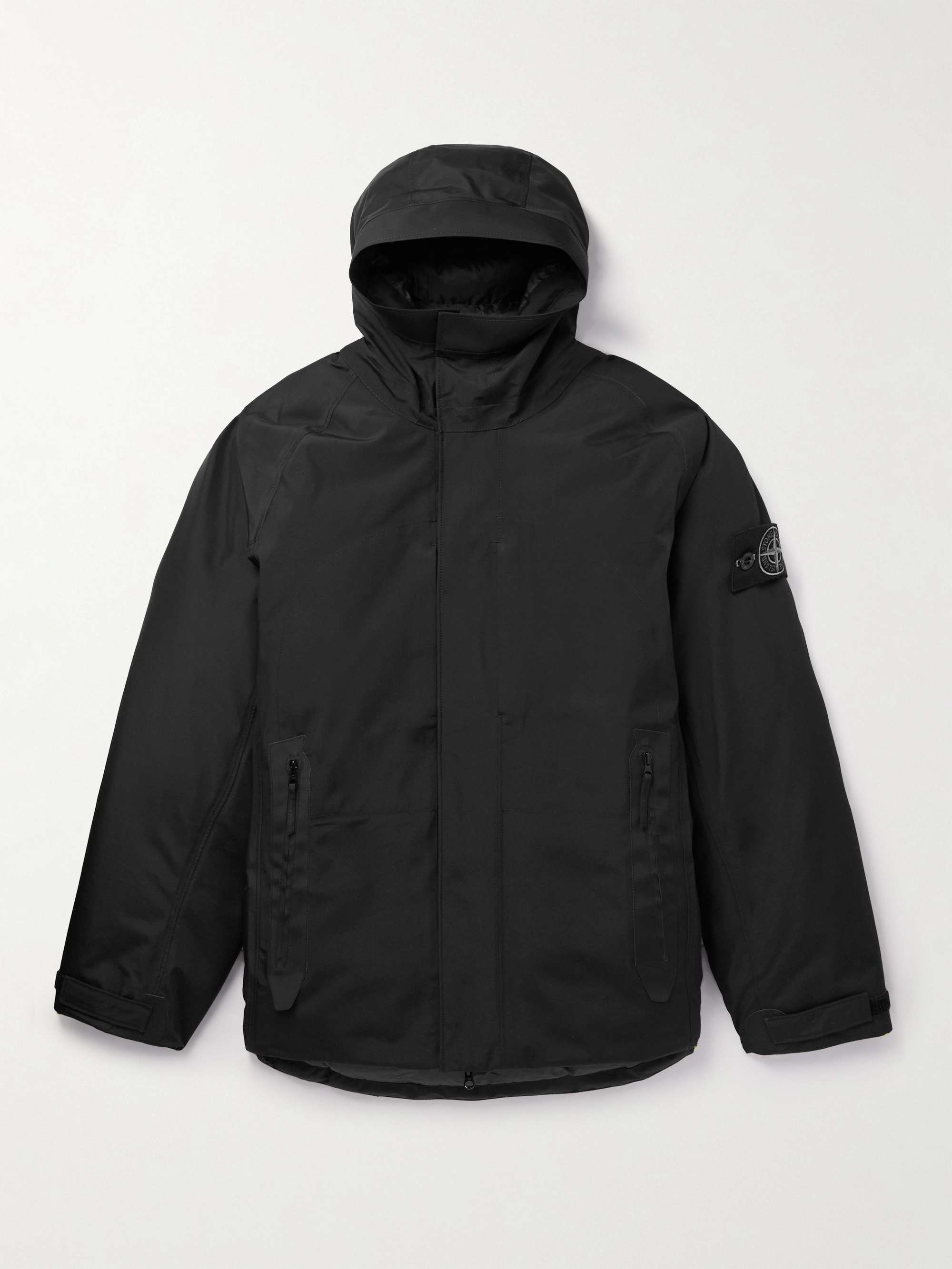 STONE ISLAND Logo-Appliquéd Recycled GORE-TEX® Hooded Down Jacket for Men |  MR PORTER