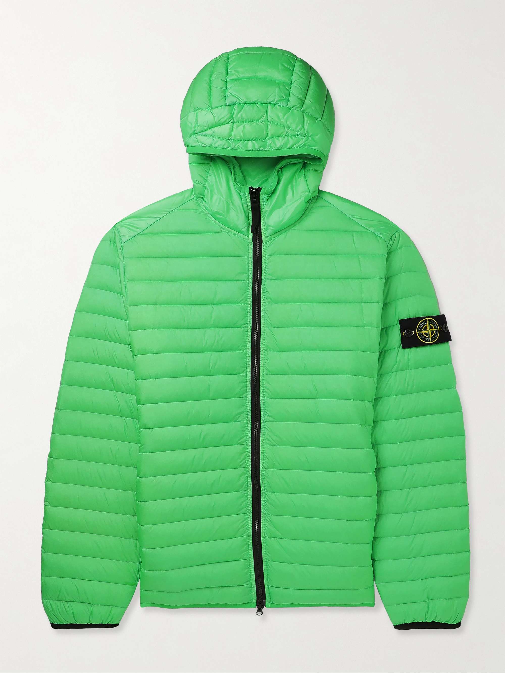 STONE ISLAND Channel Logo-Appliquéd Quilted Shell Hooded Down Jacket for  Men | MR PORTER