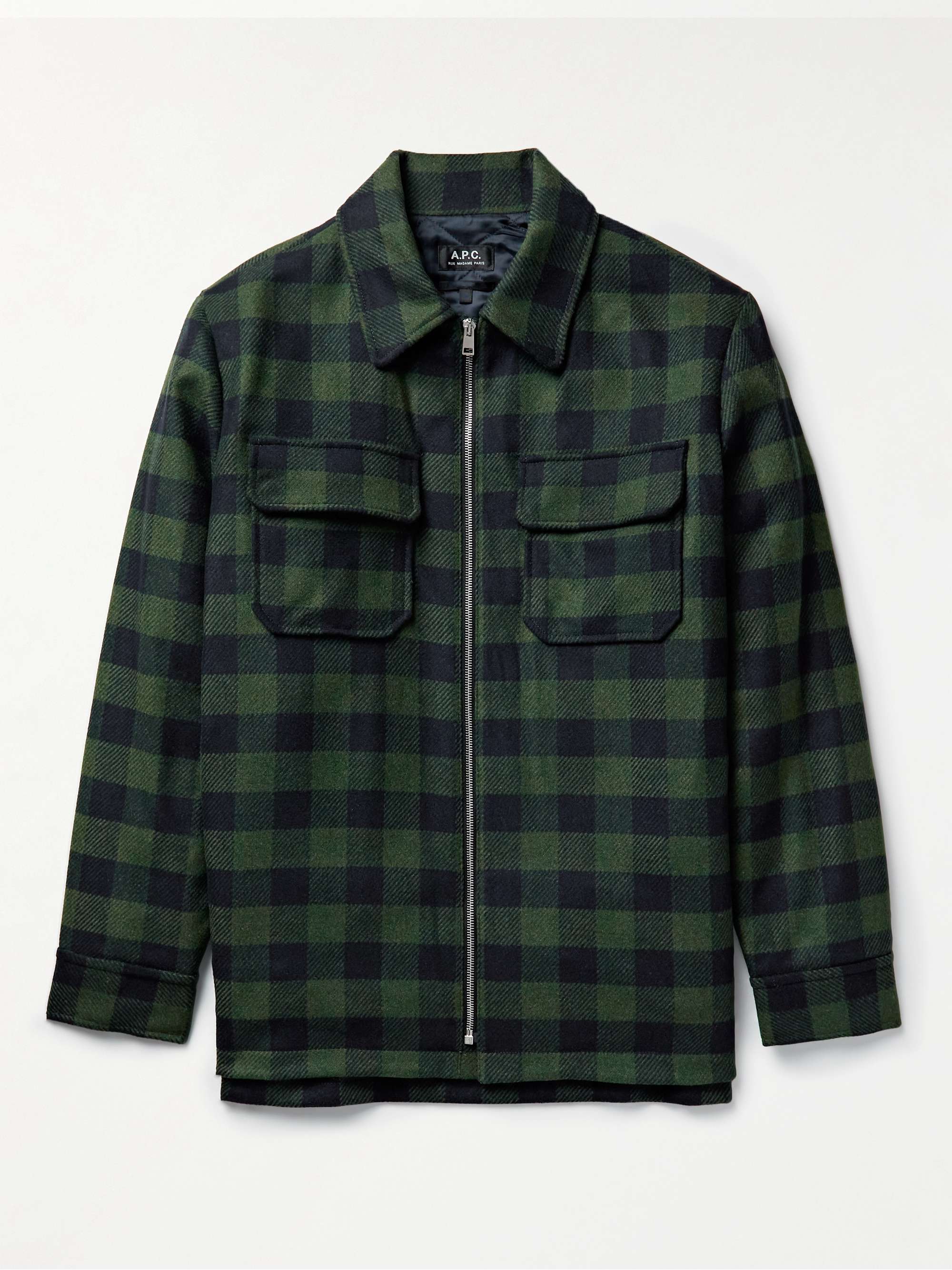 A.P.C. Ian Checked Wool-Blend Flannel Overshirt for Men | MR PORTER