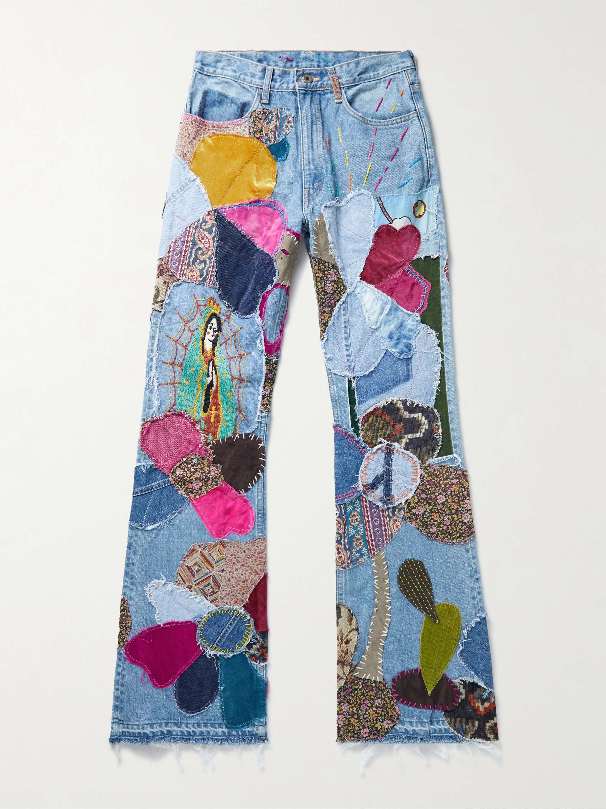 KAPITAL Flared Distressed Embellished Jeans | MR PORTER