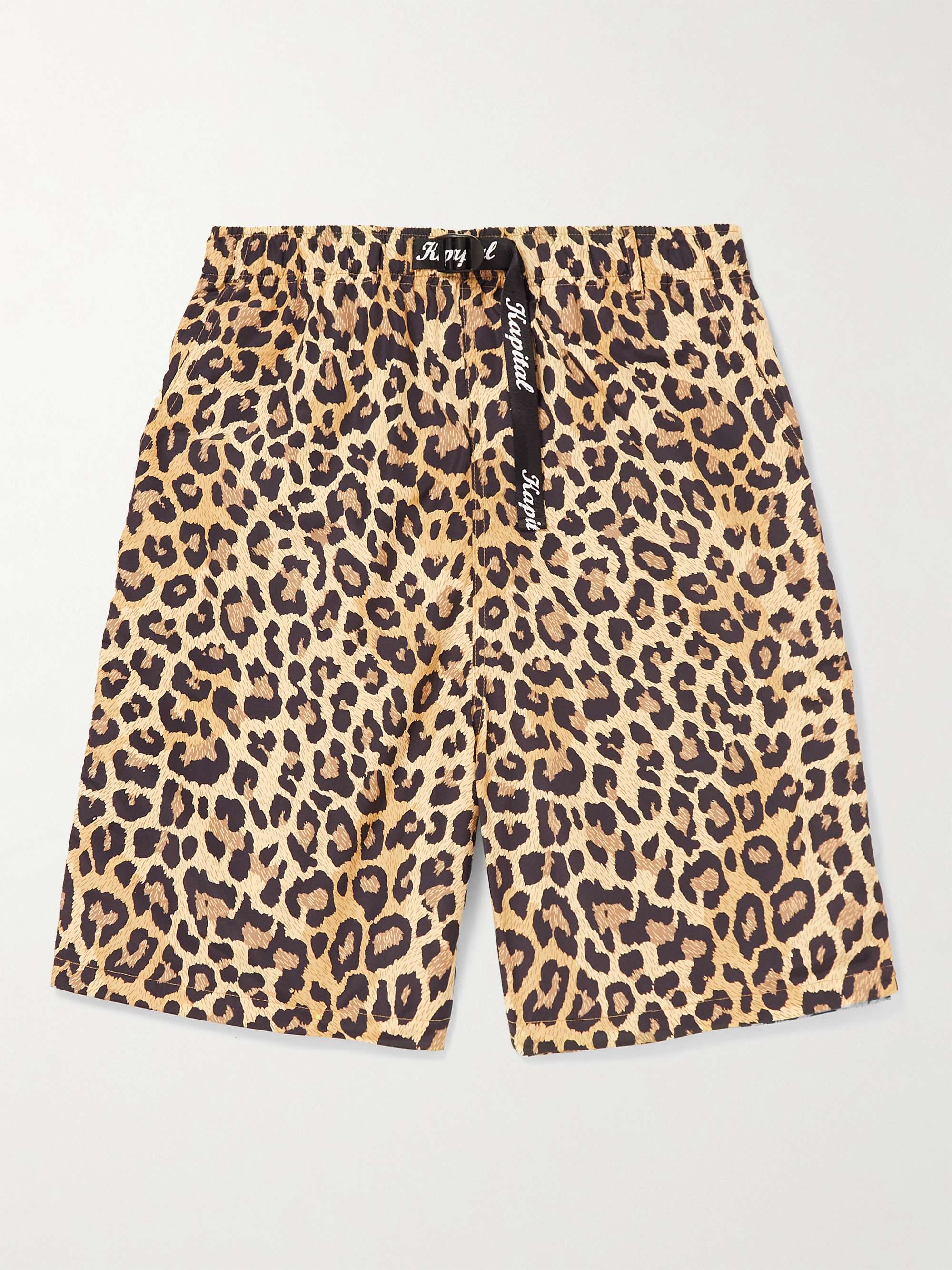 KAPITAL Wide-Leg Leopard-Print Shell Drawstring Shorts | MR PORTER