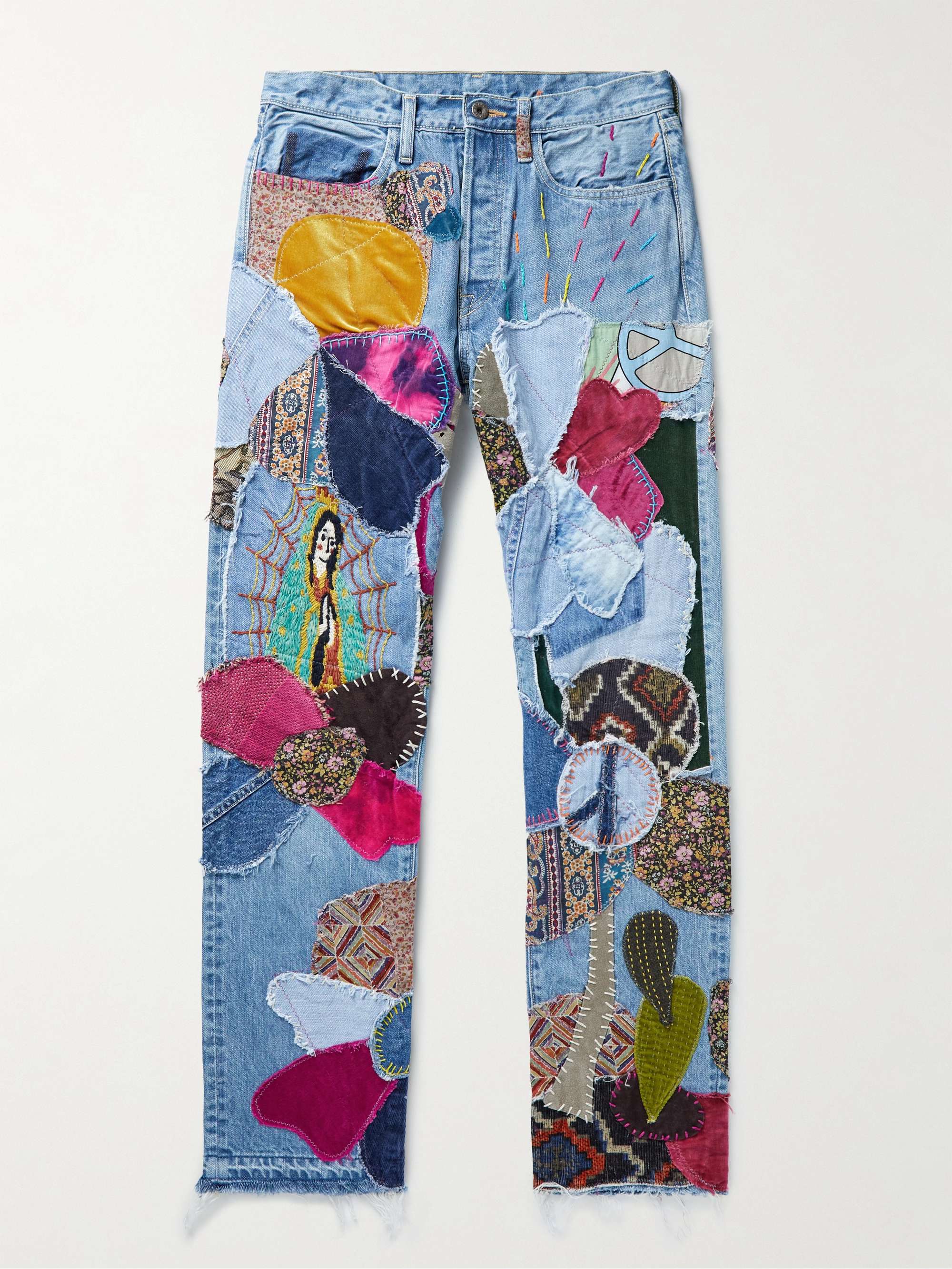 KAPITAL Slim-Fit Distressed Embellished Jeans for Men | MR PORTER