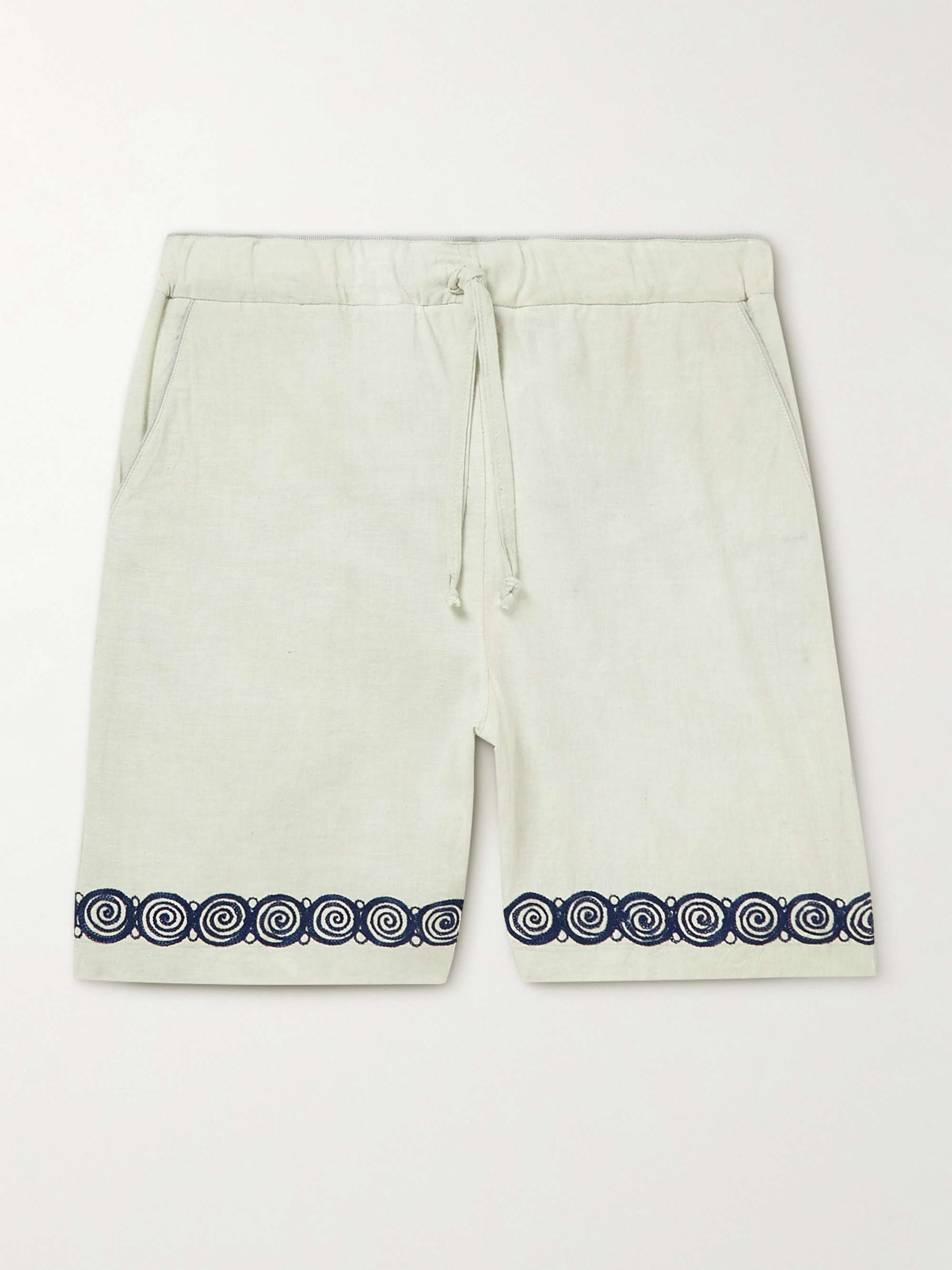 OBIDA Straight-Leg Embroidered Cotton Drawstring Shorts for Men | MR PORTER