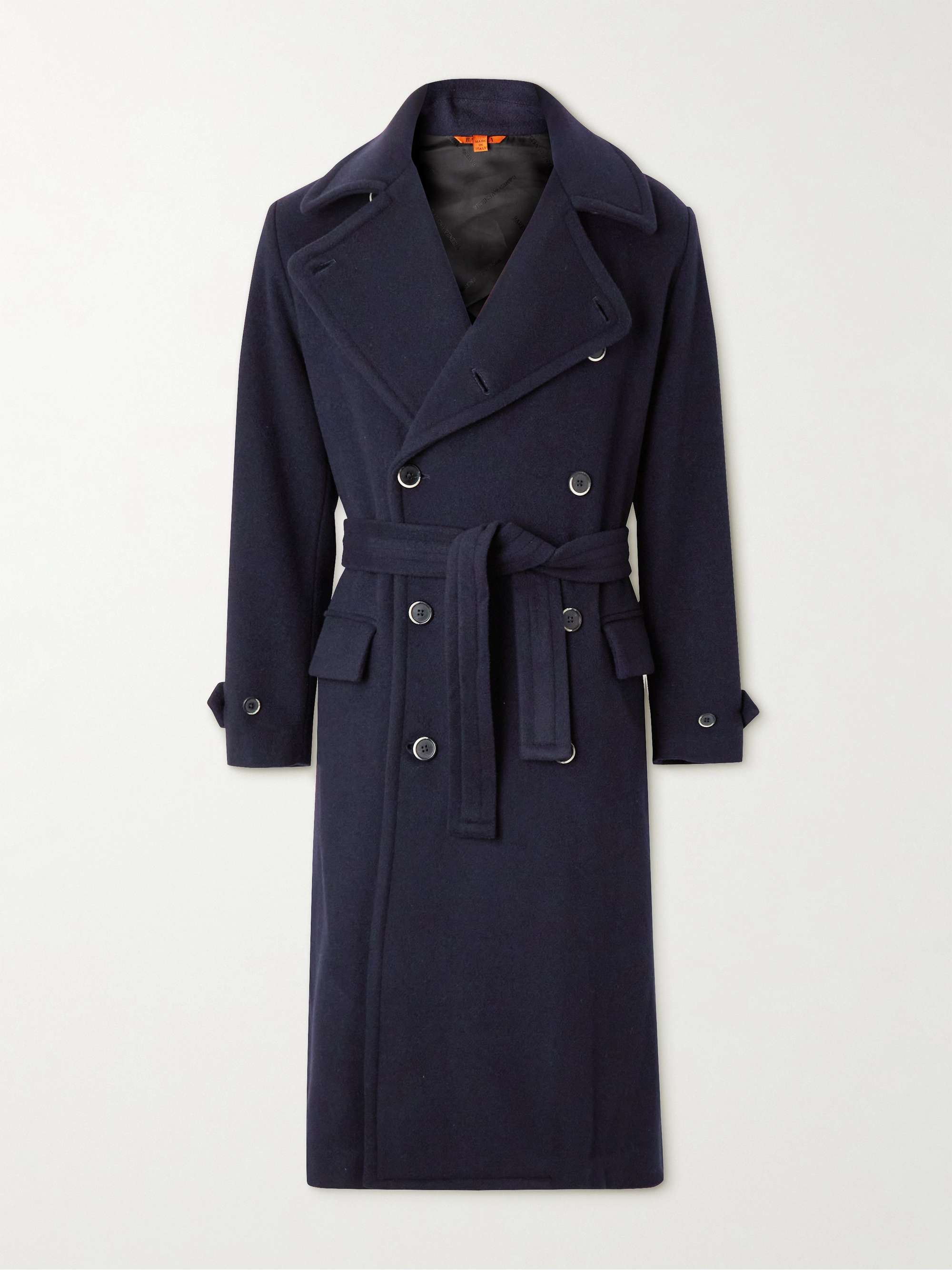 Leuter Double-Breasted Belted Wool-Blend Overcoat