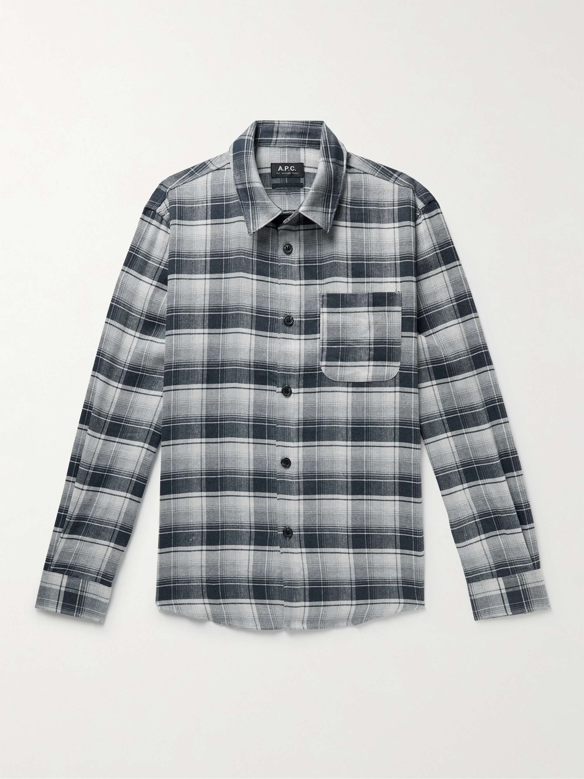 A.P.C. Surchemise Trek Checked Cotton and Linen-Blend Flannel Shirt for Men  | MR PORTER