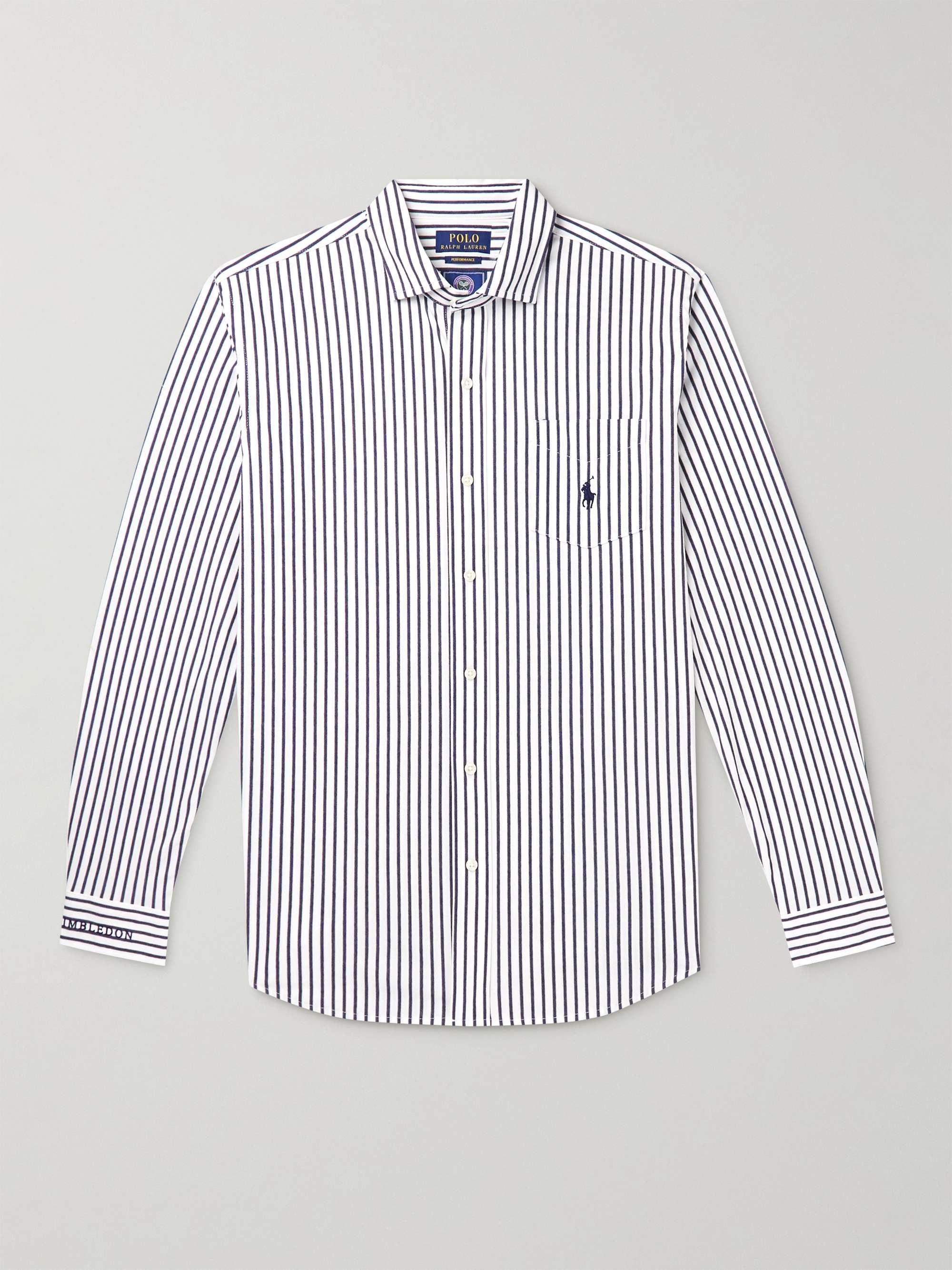 POLO RALPH LAUREN Wimbledon Logo-Embroidered Striped Cotton-Jersey Polo  Shirt for Men