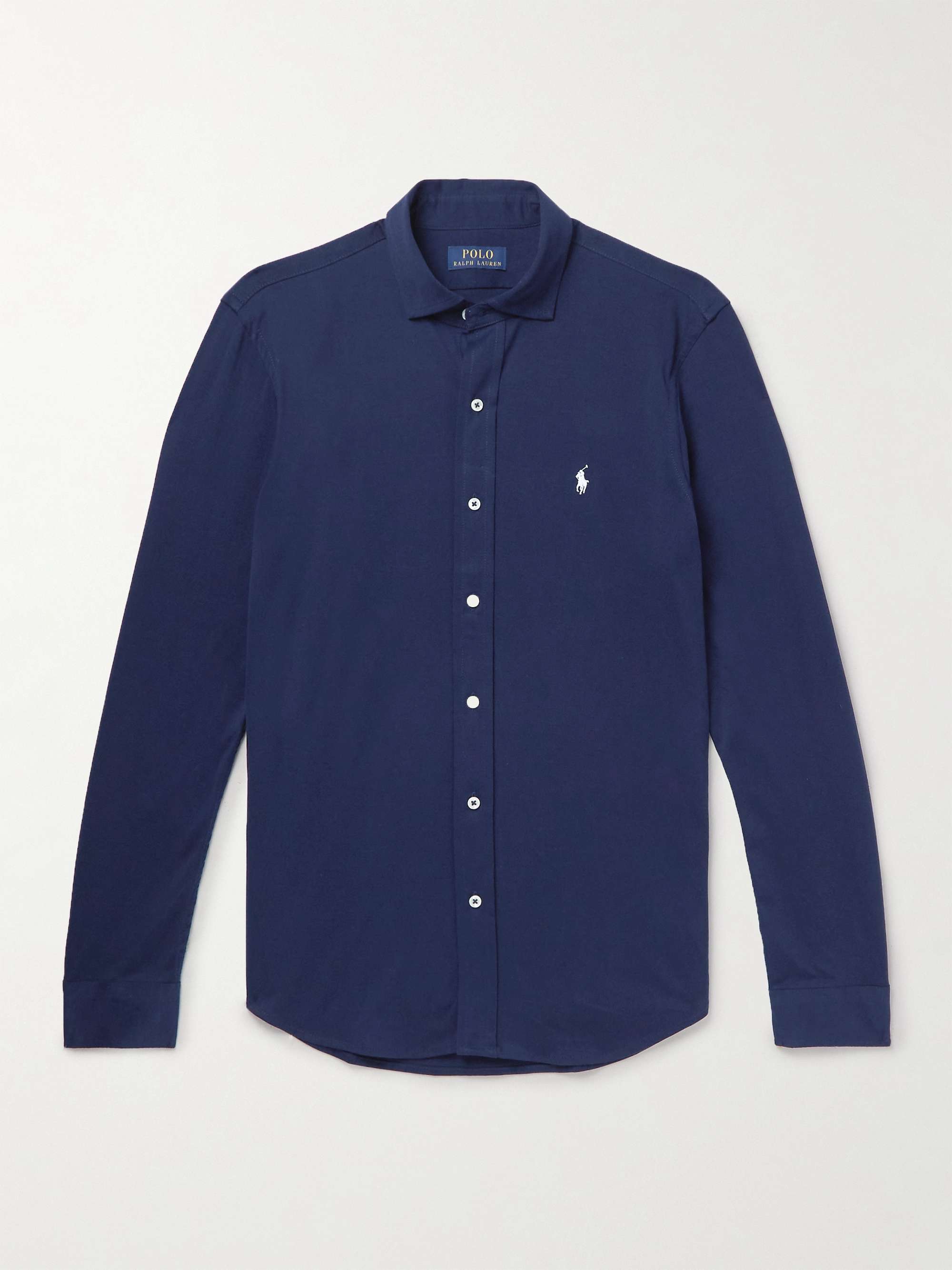 POLO RALPH LAUREN Slim-Fit Logo-Embroidered Cotton-Jersey Shirt for Men |  MR PORTER