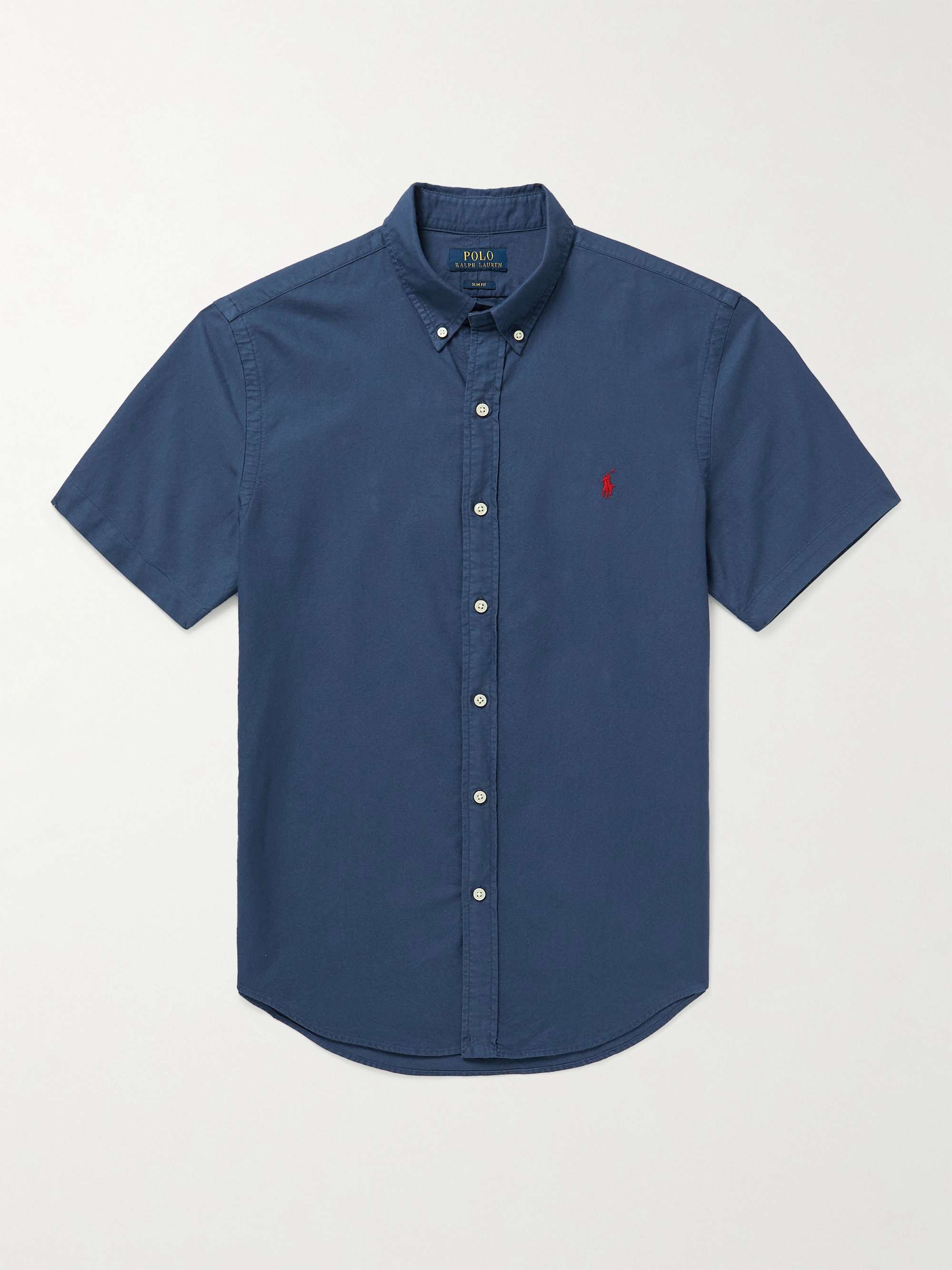 POLO RALPH LAUREN Slim-Fit Button-Down Collar Cotton-Chambray Shirt for Men  | MR PORTER