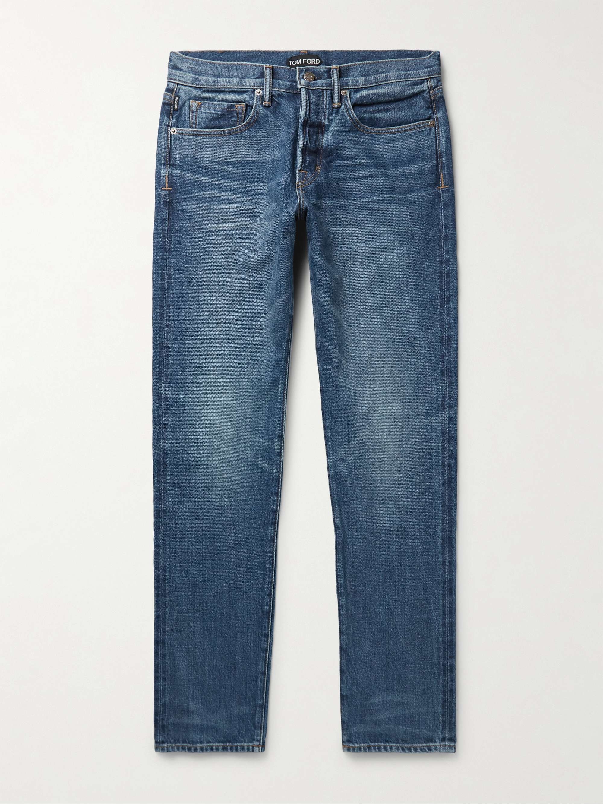 TOM FORD Straight-Leg Garment-Washed Selvedge Jeans | MR PORTER