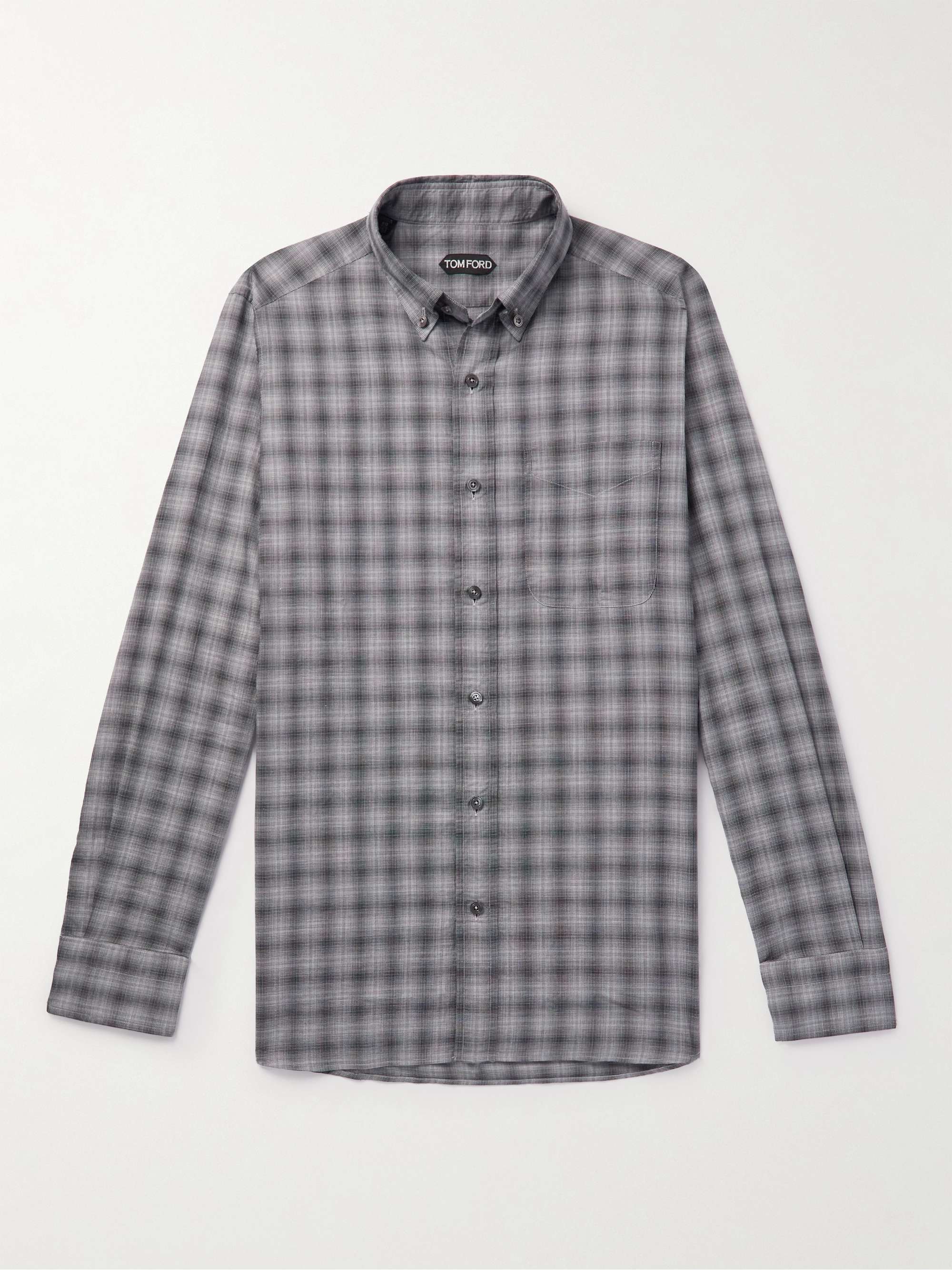 TOM FORD Checked Cotton-Flannel Shirt | MR PORTER