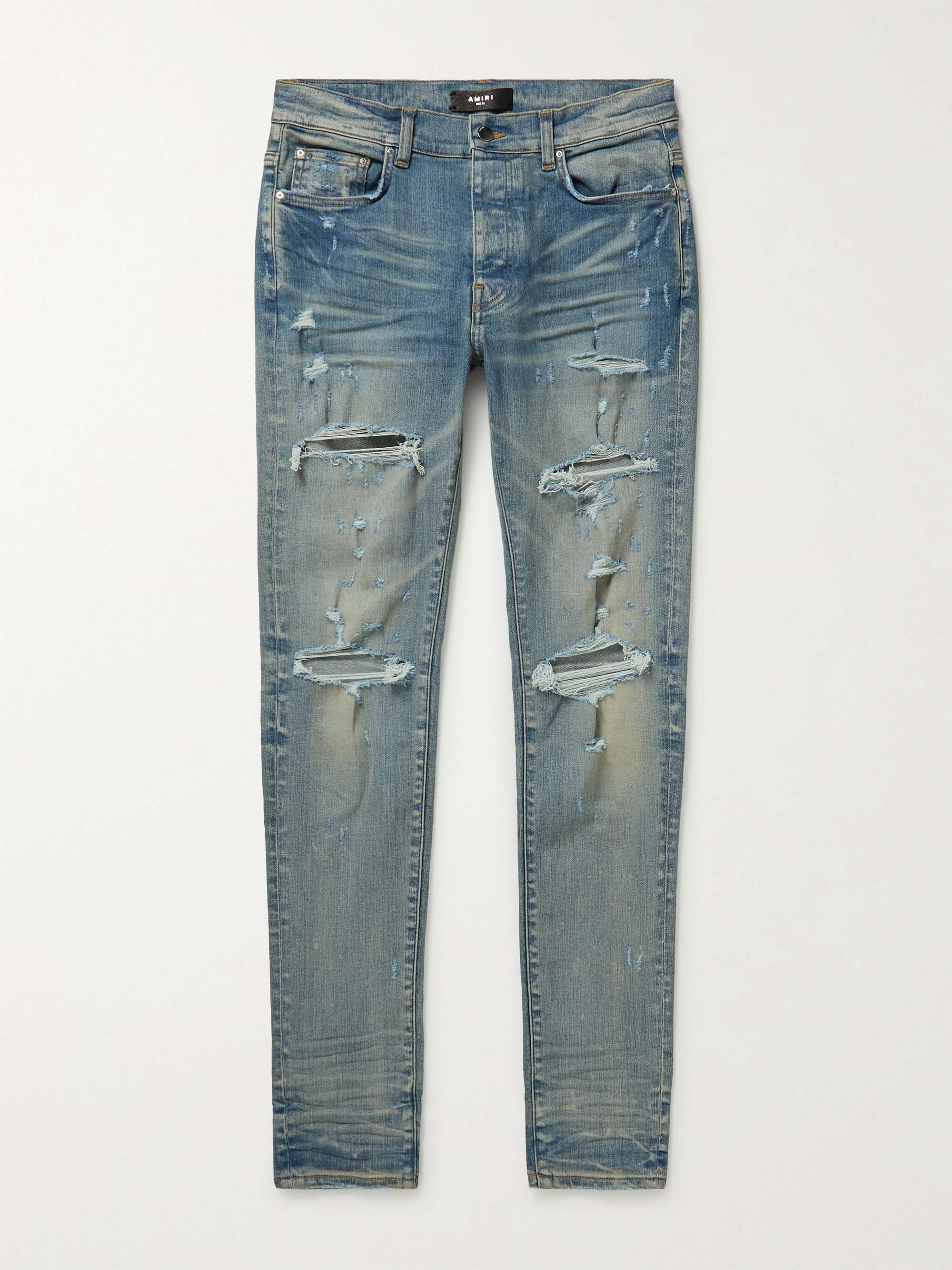 AMIRI Thrasher Plus Skinny-Fit Distressed Stretch-Denim Jeans for Men | MR  PORTER