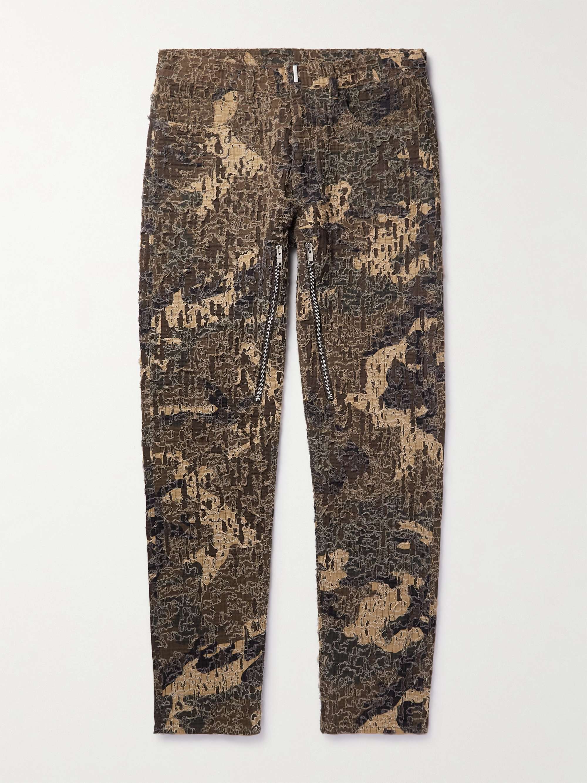 GIVENCHY Slim-Fit Zip-Detailed Distressed Camouflage-Print Jeans for Men |  MR PORTER