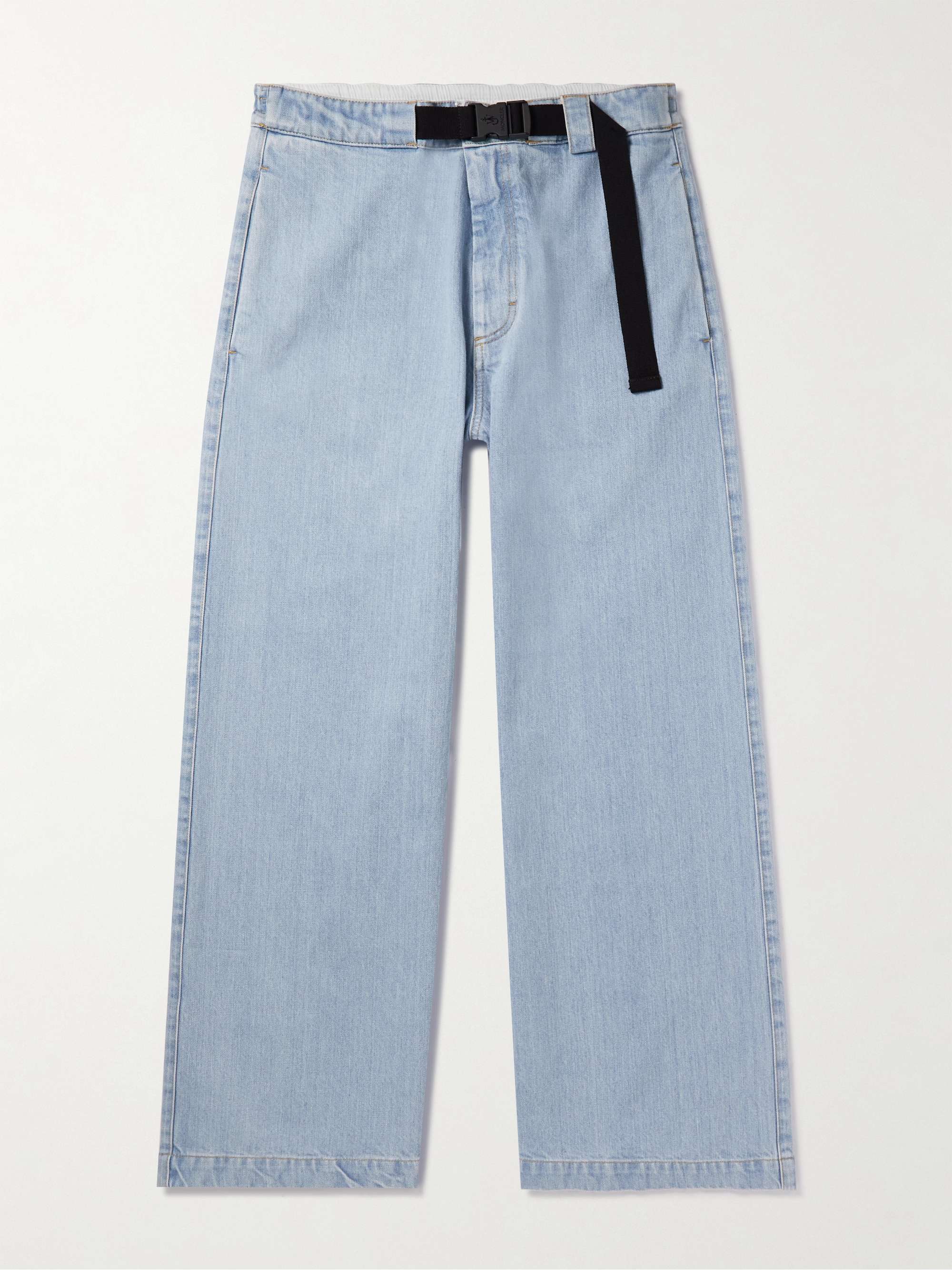 Light blue + JWA Wide-Leg Belted Denim Jeans | MONCLER GENIUS | MR PORTER