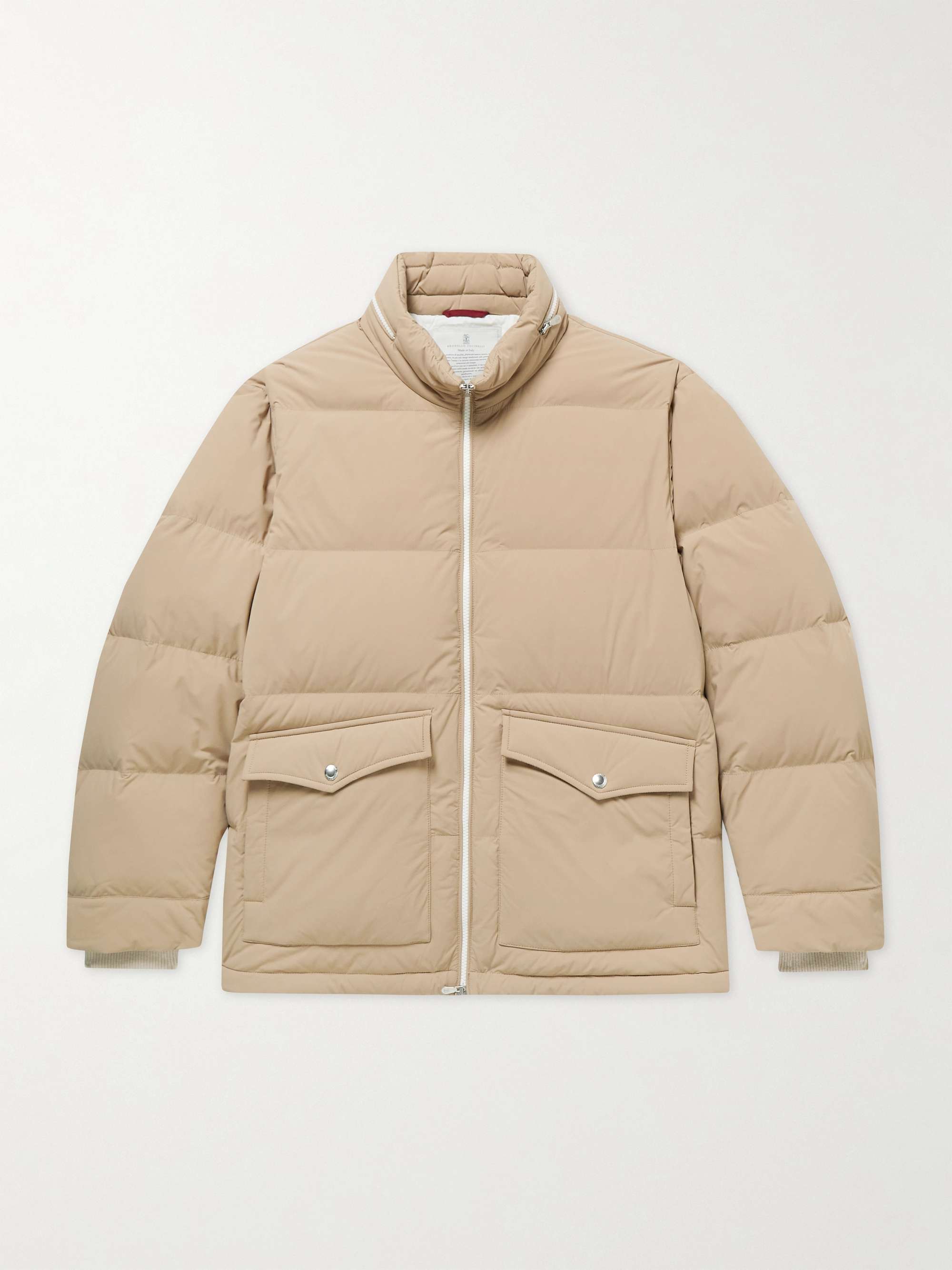 Camel Quilted Shell Down Jacket | BRUNELLO CUCINELLI | MR PORTER