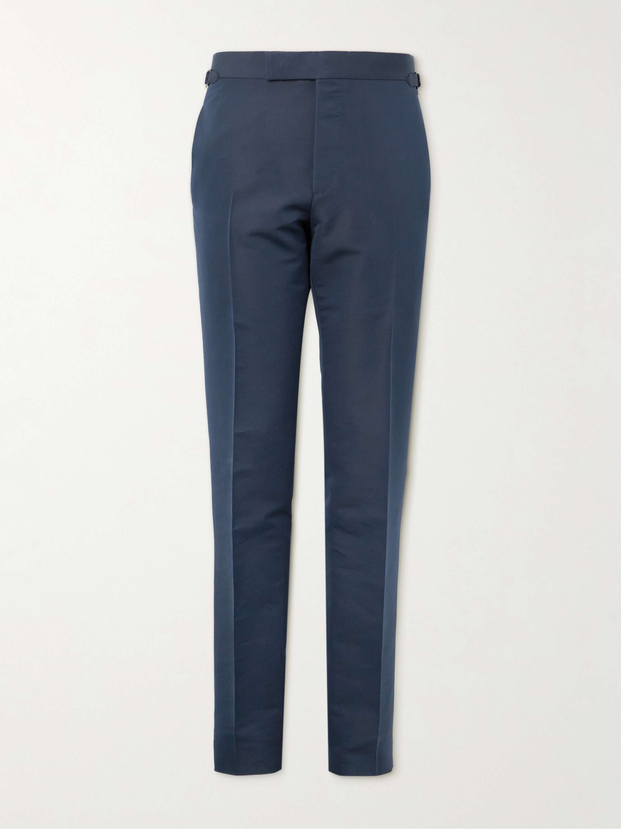TOM FORD Pleated Cotton and Silk-Blend Suit Trousers for Men | MR PORTER