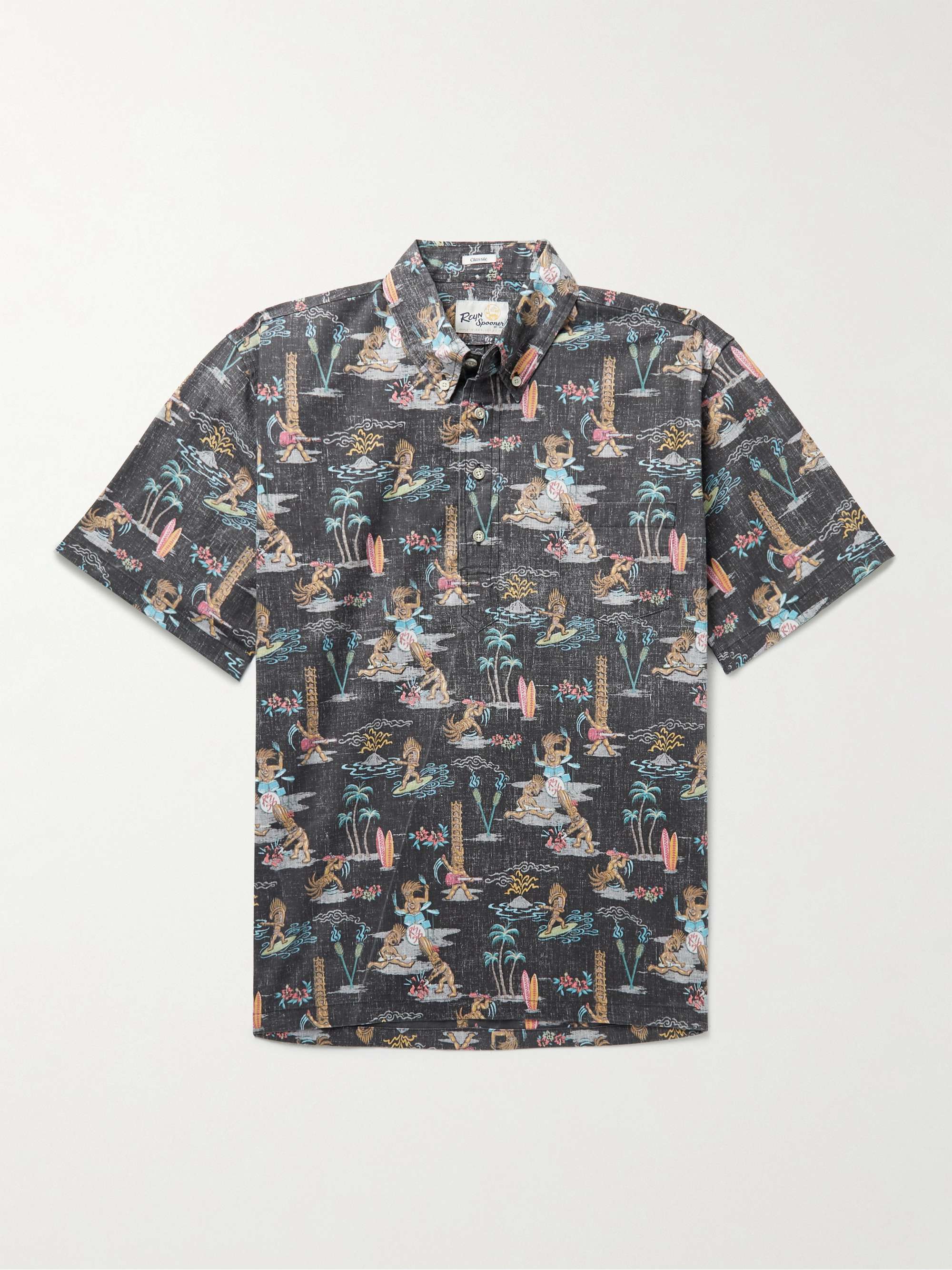 REYN SPOONER Button-Down Collar Printed Cotton-Blend Half-Placket Shirt for  Men | MR PORTER