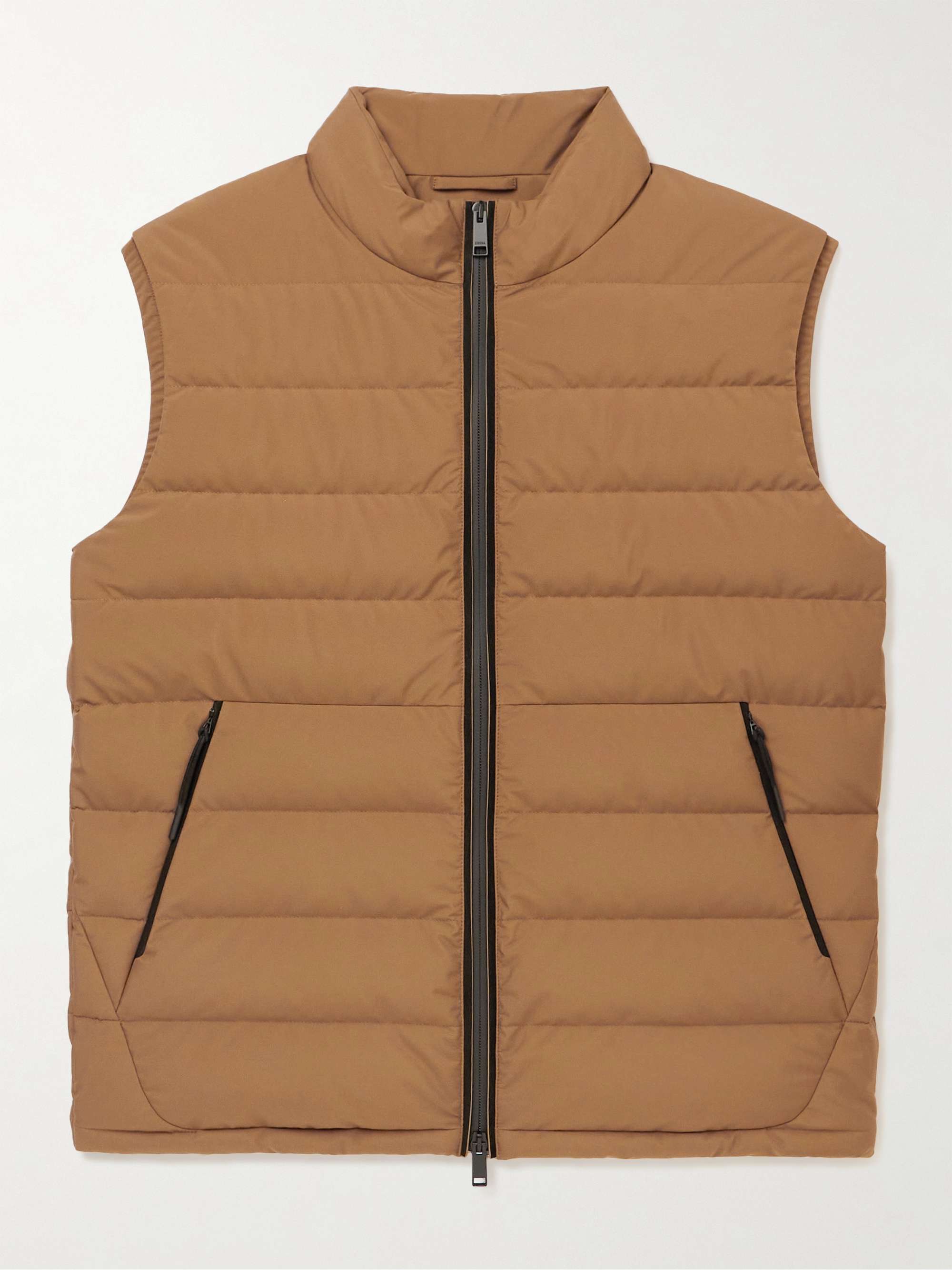 Tan Stratos Quilted Shell Down Gilet | ZEGNA | MR PORTER