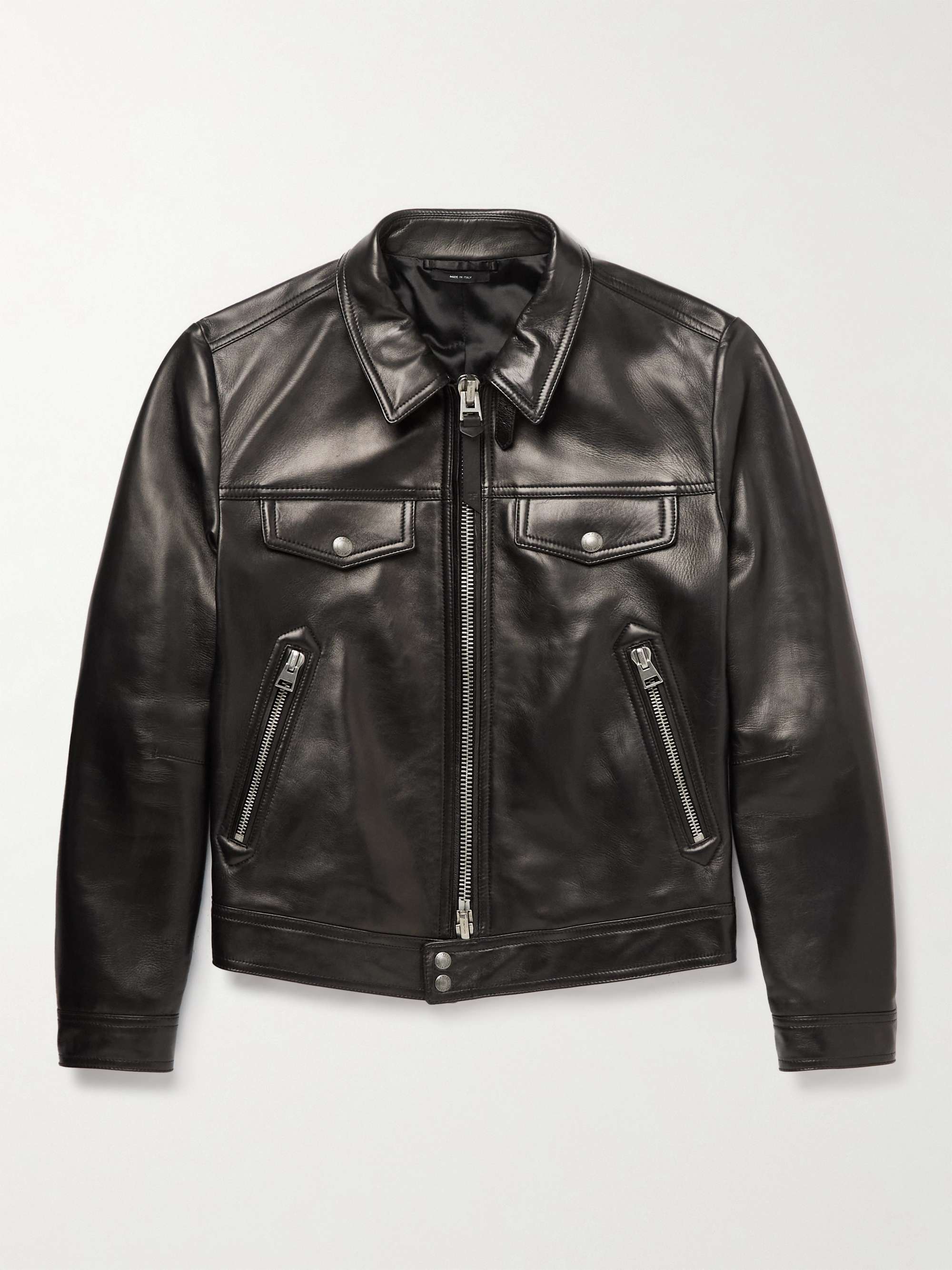 Black Nappa Leather Blouson Jacket | TOM FORD | MR PORTER