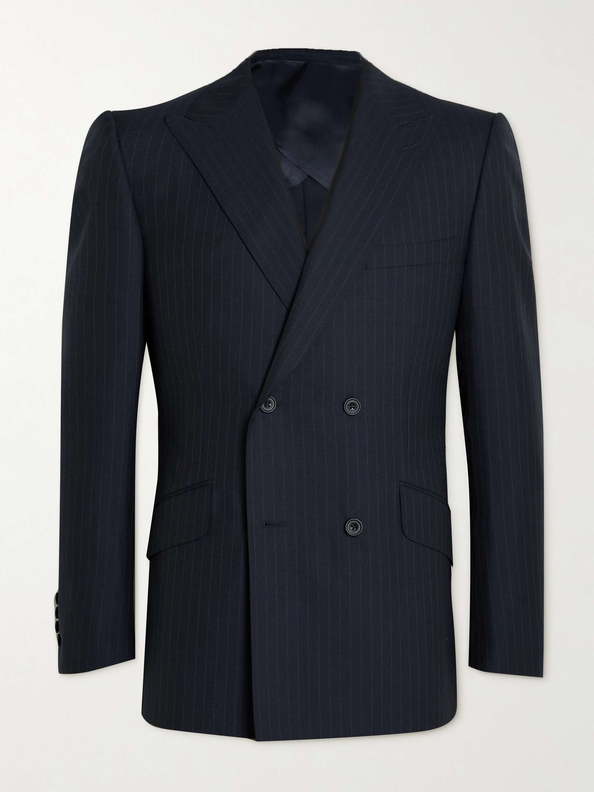 KINGSMAN Double-Breasted Pinstriped Wool Suit Jacket for Men | MR PORTER