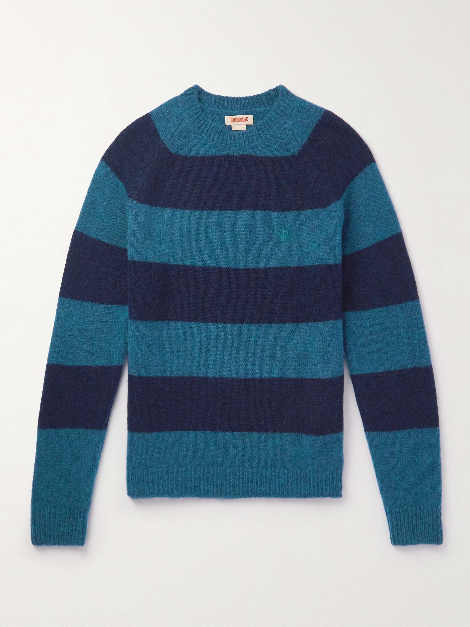 BARACUTA Shetland Striped Wool-Blend Sweater | MR PORTER
