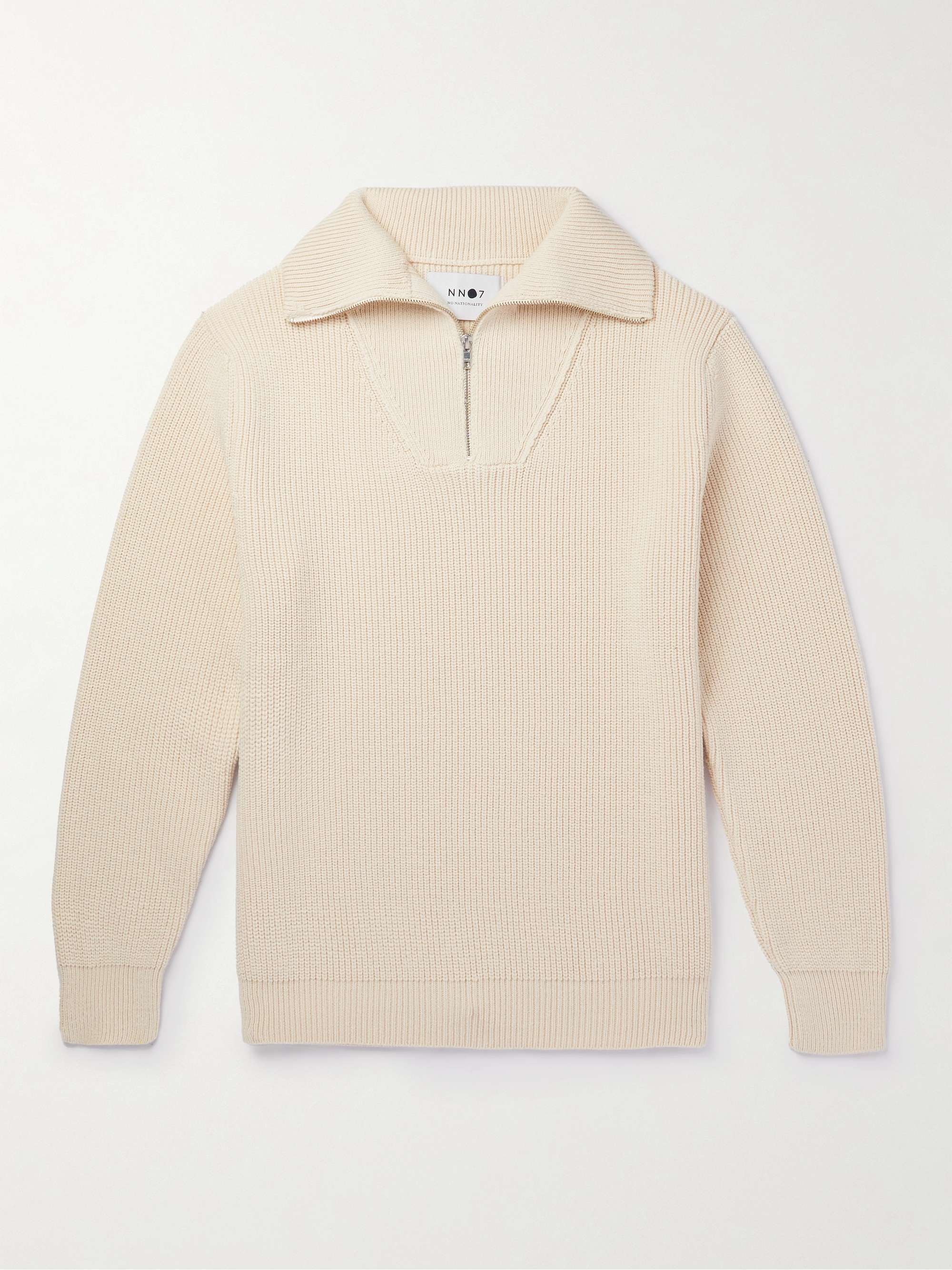 NN07 Roman Ribbed Merino Wool-Blend Half-Zip Sweater for Men | MR PORTER