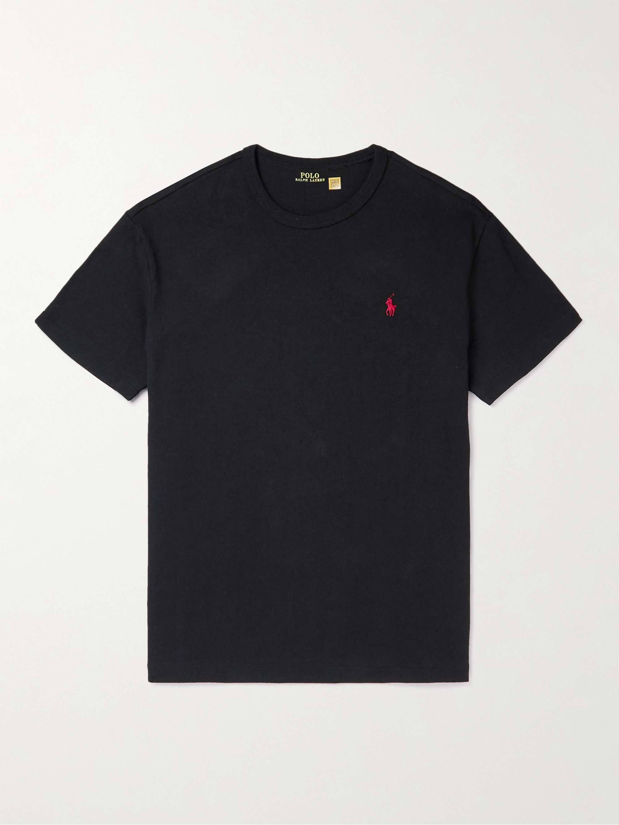 Black Logo-Embroidered Cotton-Jersey T-Shirt | POLO RALPH LAUREN | MR PORTER