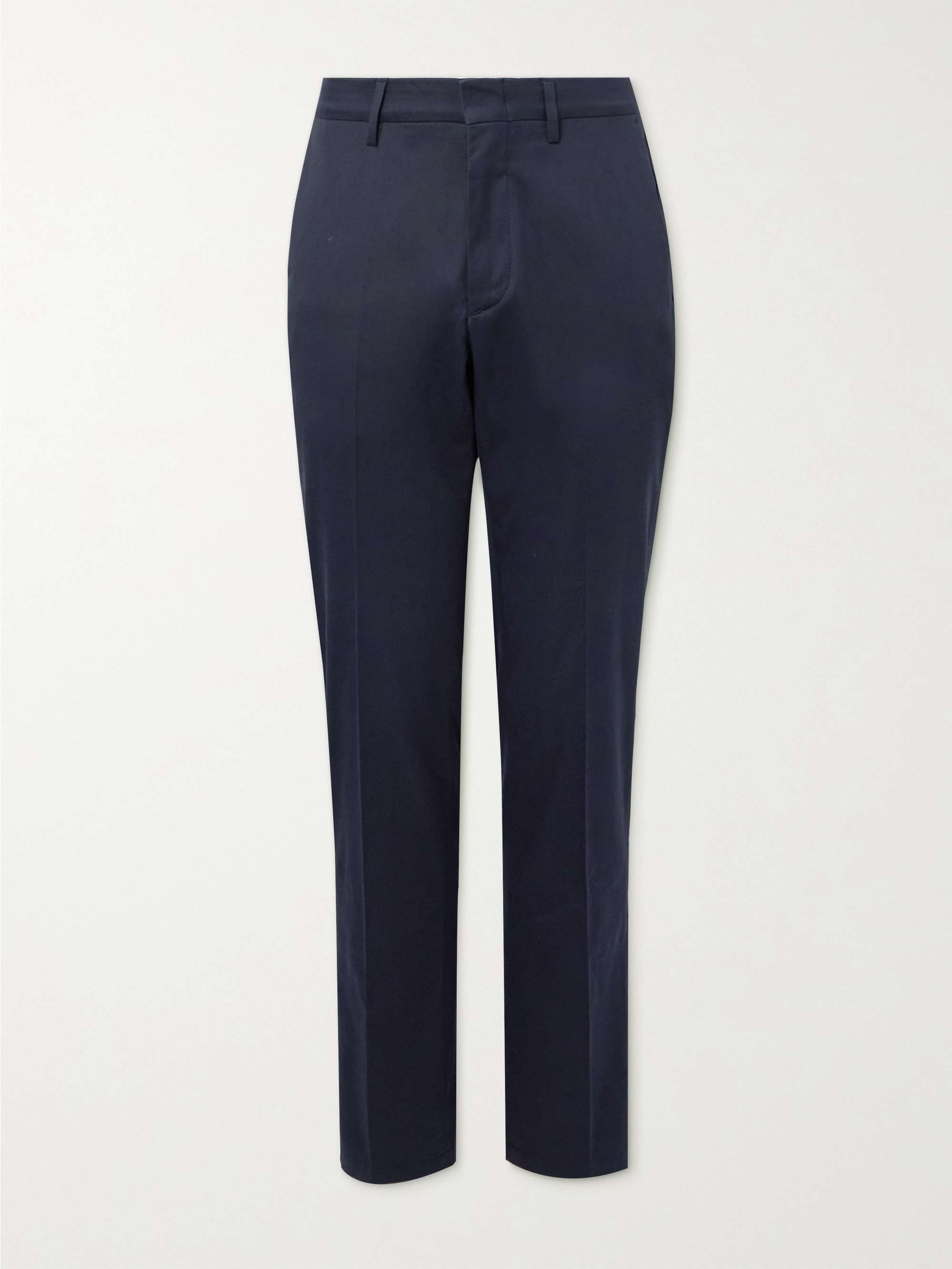 Navy Straight-Leg Stretch Cotton and Cashmere-Blend Chinos | DUNHILL | MR  PORTER