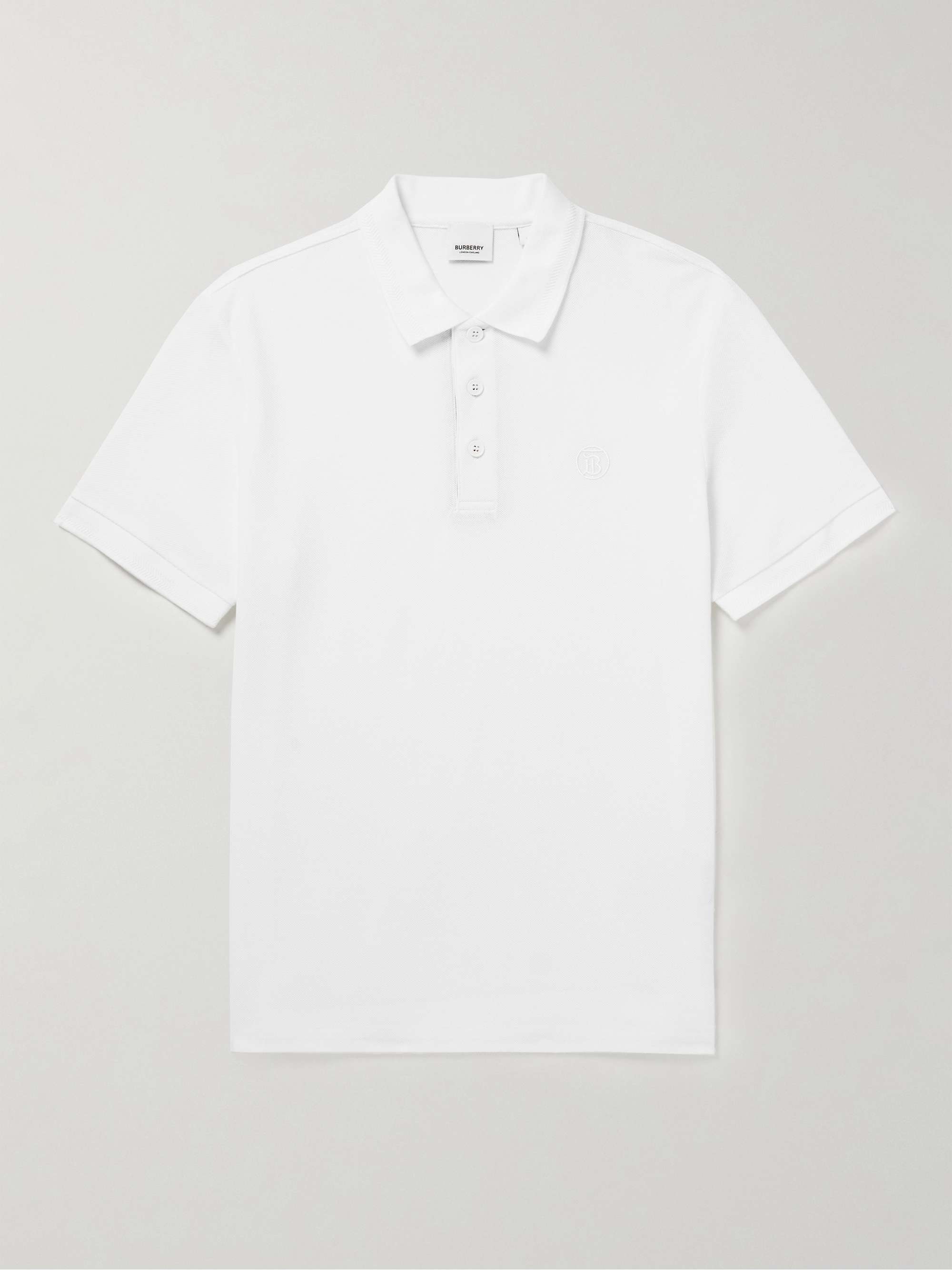 Burberry logo-embroidered Cotton-piqué Polo Shirt - Men - White Polo Shirts - XL