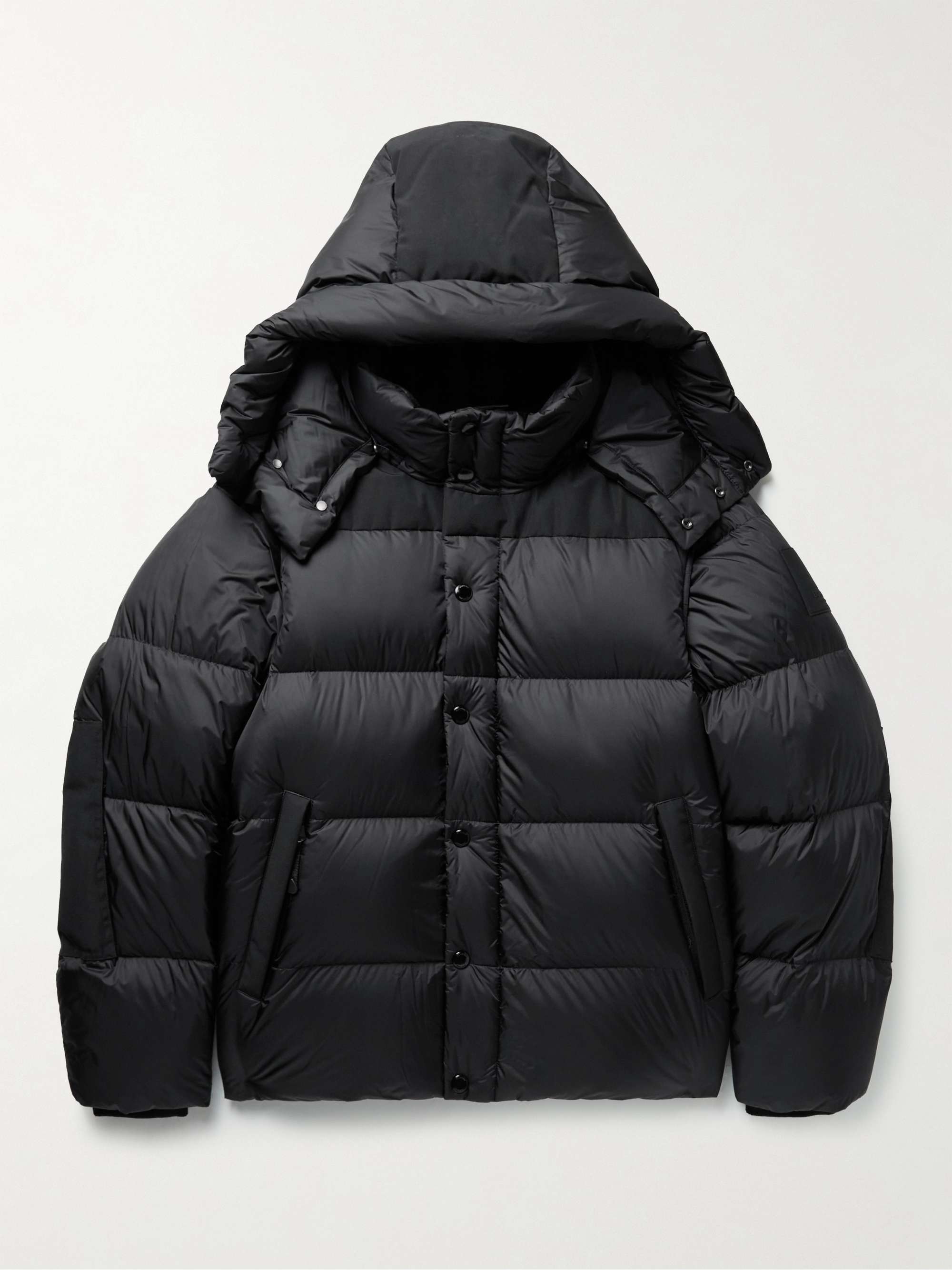 Black Hooded Panelled Quilted Shell Down Jacket | BURBERRY | MR PORTER