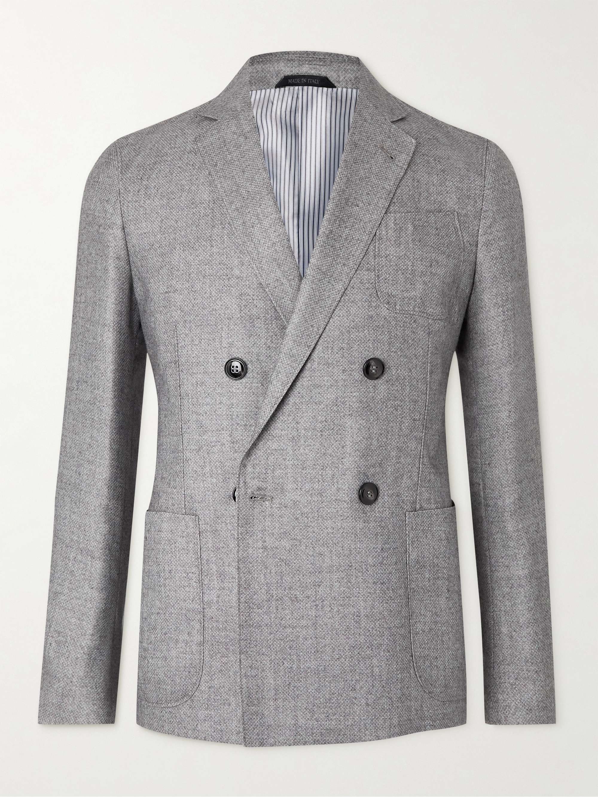 GIORGIO ARMANI Double-Breasted Silk and Cashmere-Blend Blazer for Men | MR  PORTER