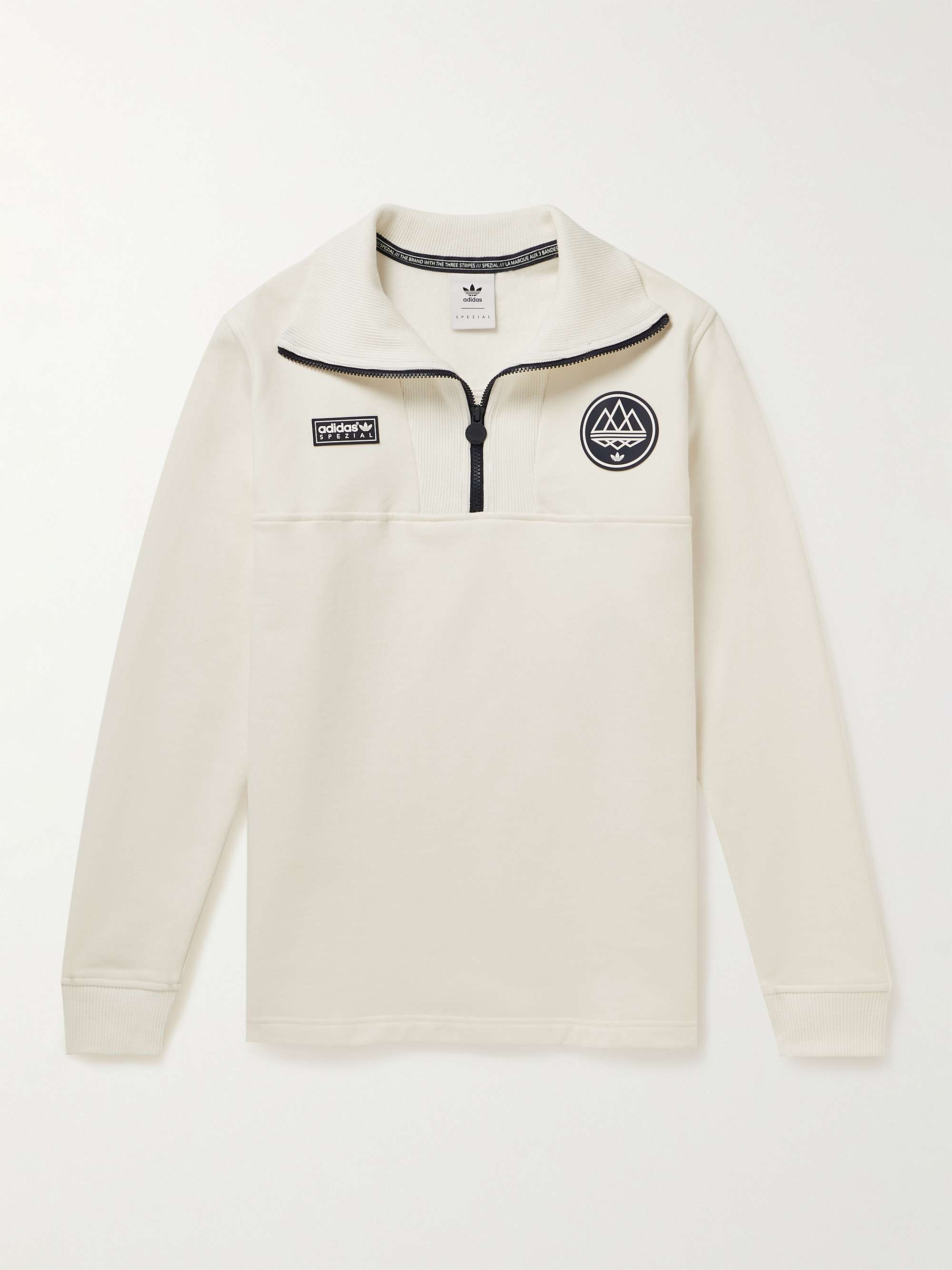 ADIDAS CONSORTIUM Bellshill Logo-Appliquéd Cotton-Fleece Half-Zip Sweatshirt  | MR PORTER