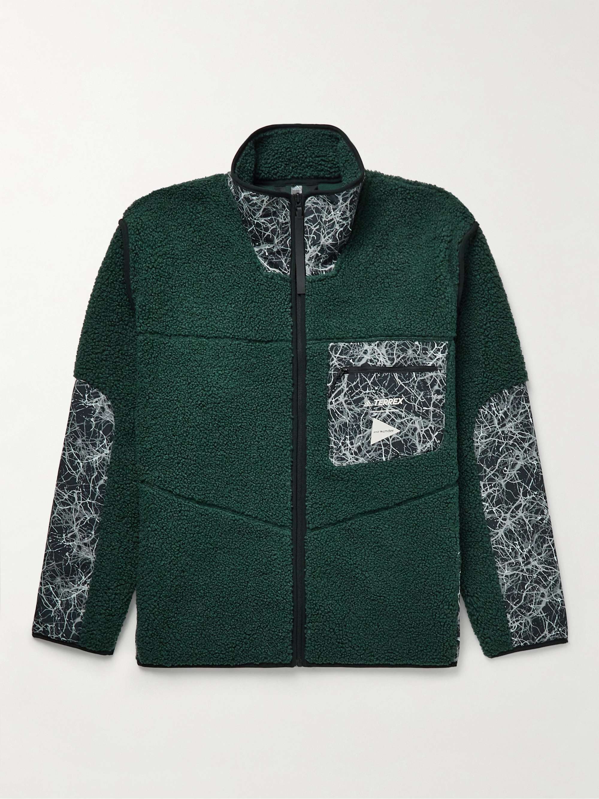 ADIDAS CONSORTIUM + And Wander Cutout Shell-Trimmed Fleece Jacket | MR  PORTER
