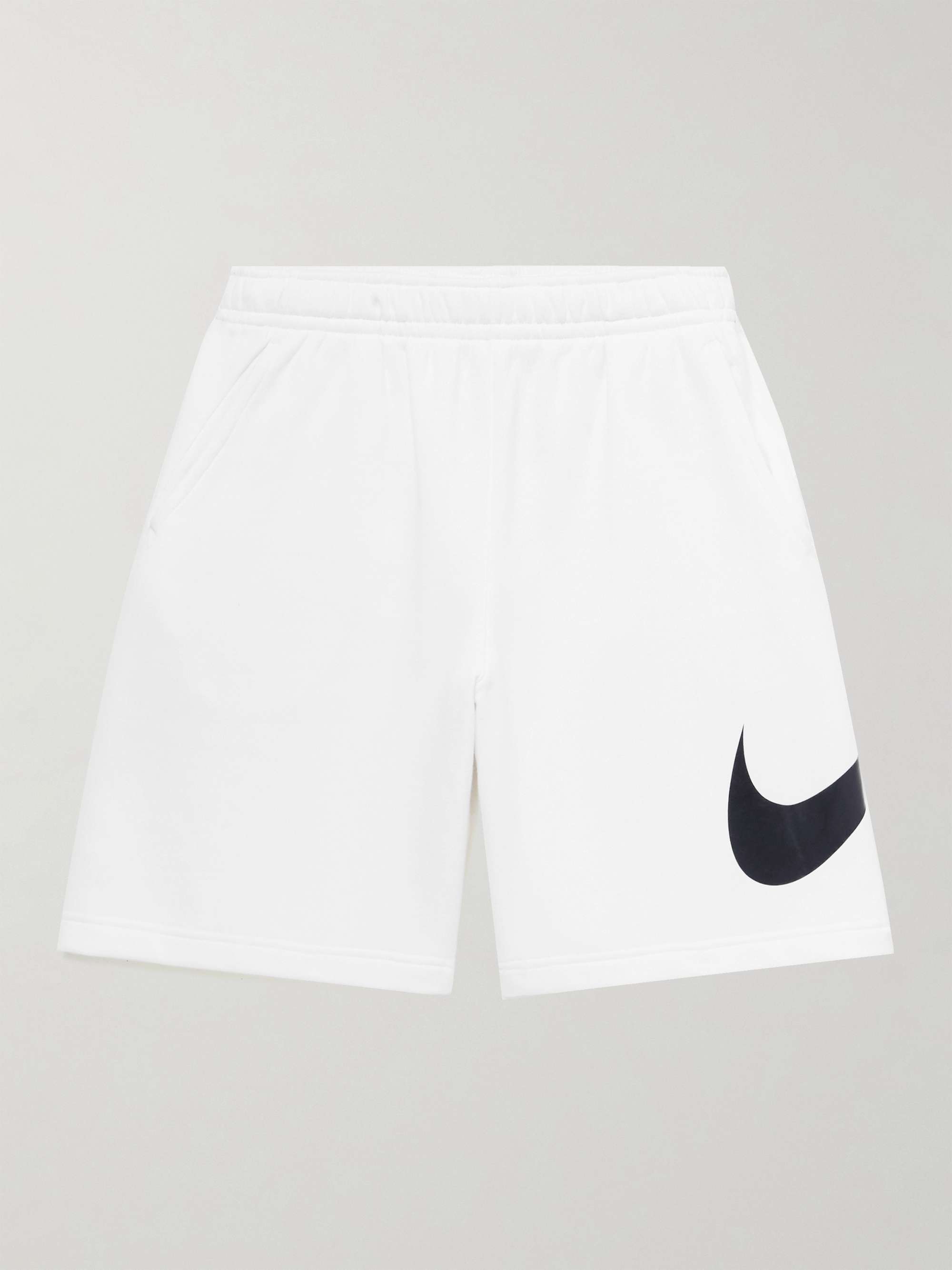 White Straight-Leg Logo-Print Cotton-Blend Jersey Shorts | NIKE | MR PORTER