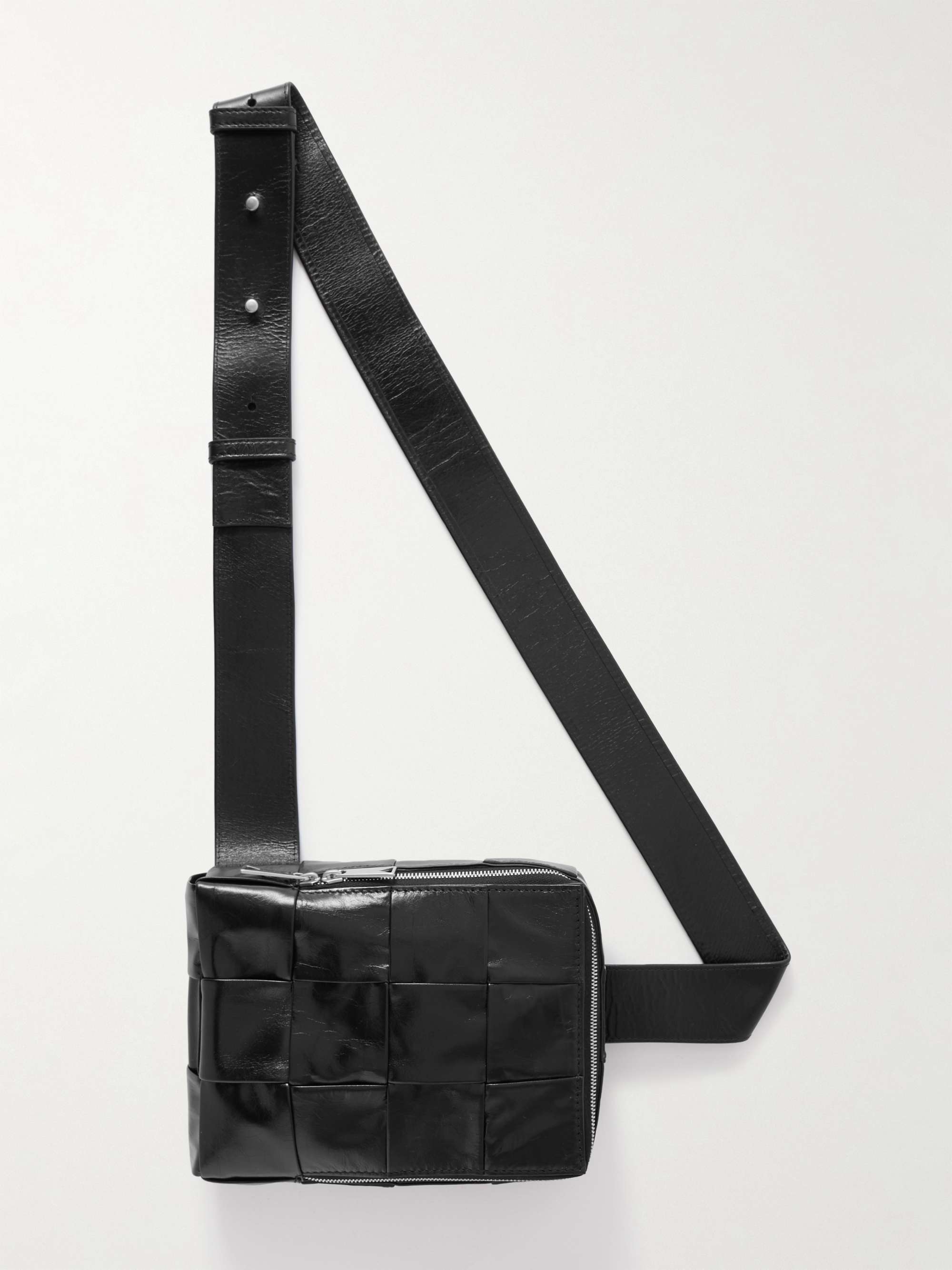 Black Cassette Intrecciato-leather cross-body bag